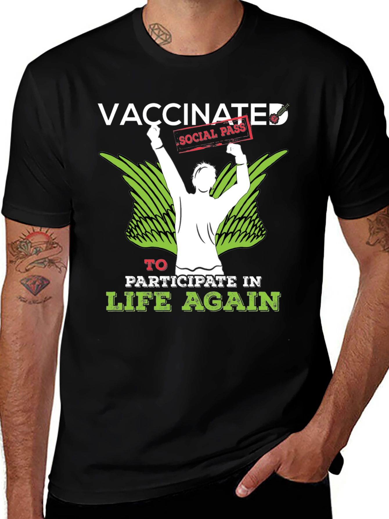 Variant 26 of Vaccinated Social Pass T-Shirt
