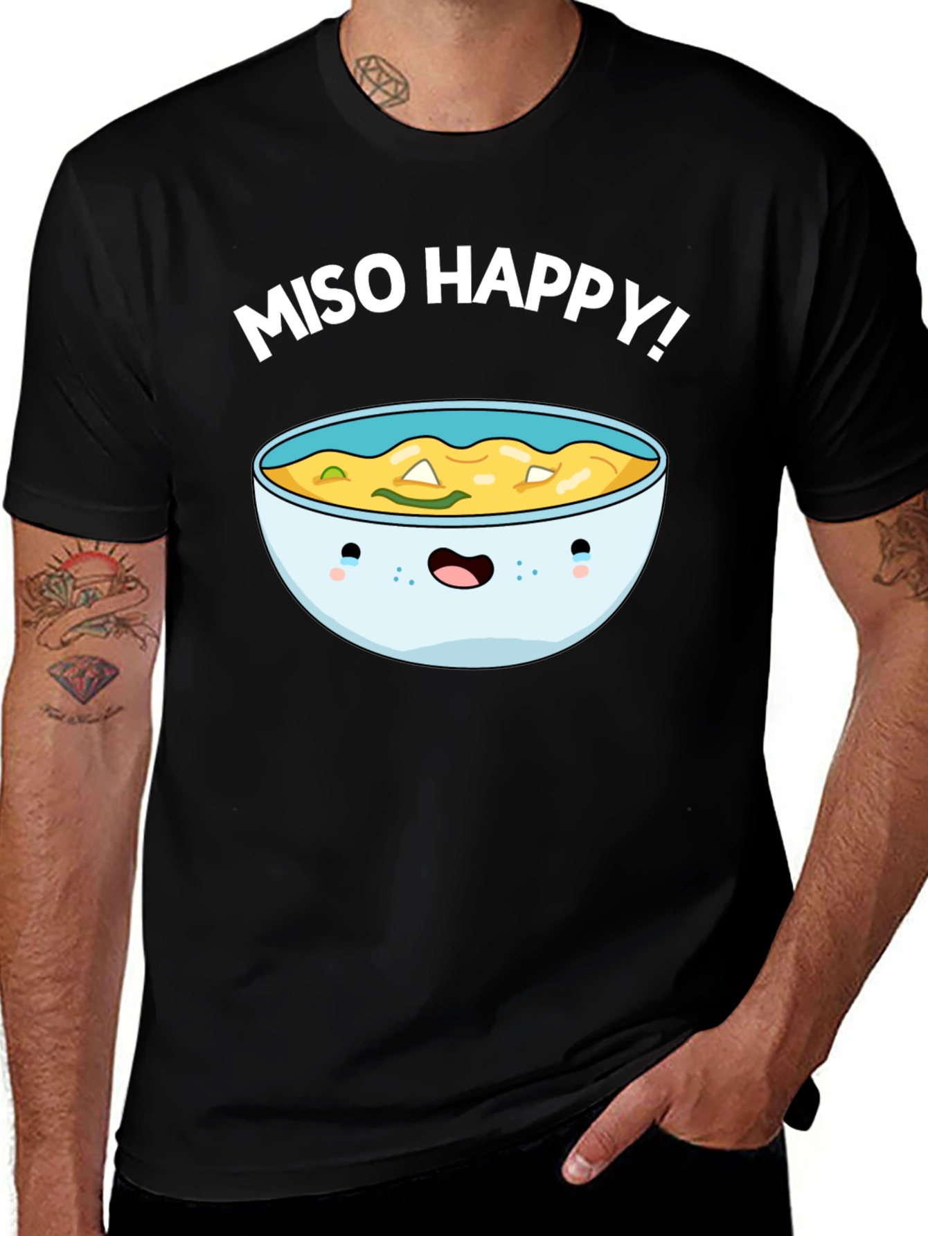 Variant 21 of Miso Happy Graphic Tee - Cute Anime Bowl T-Shirt