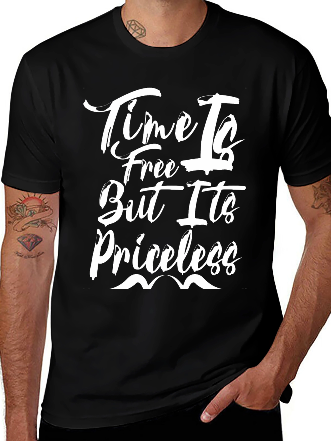 Time Is Free But It's Priceless Black T-Shirt