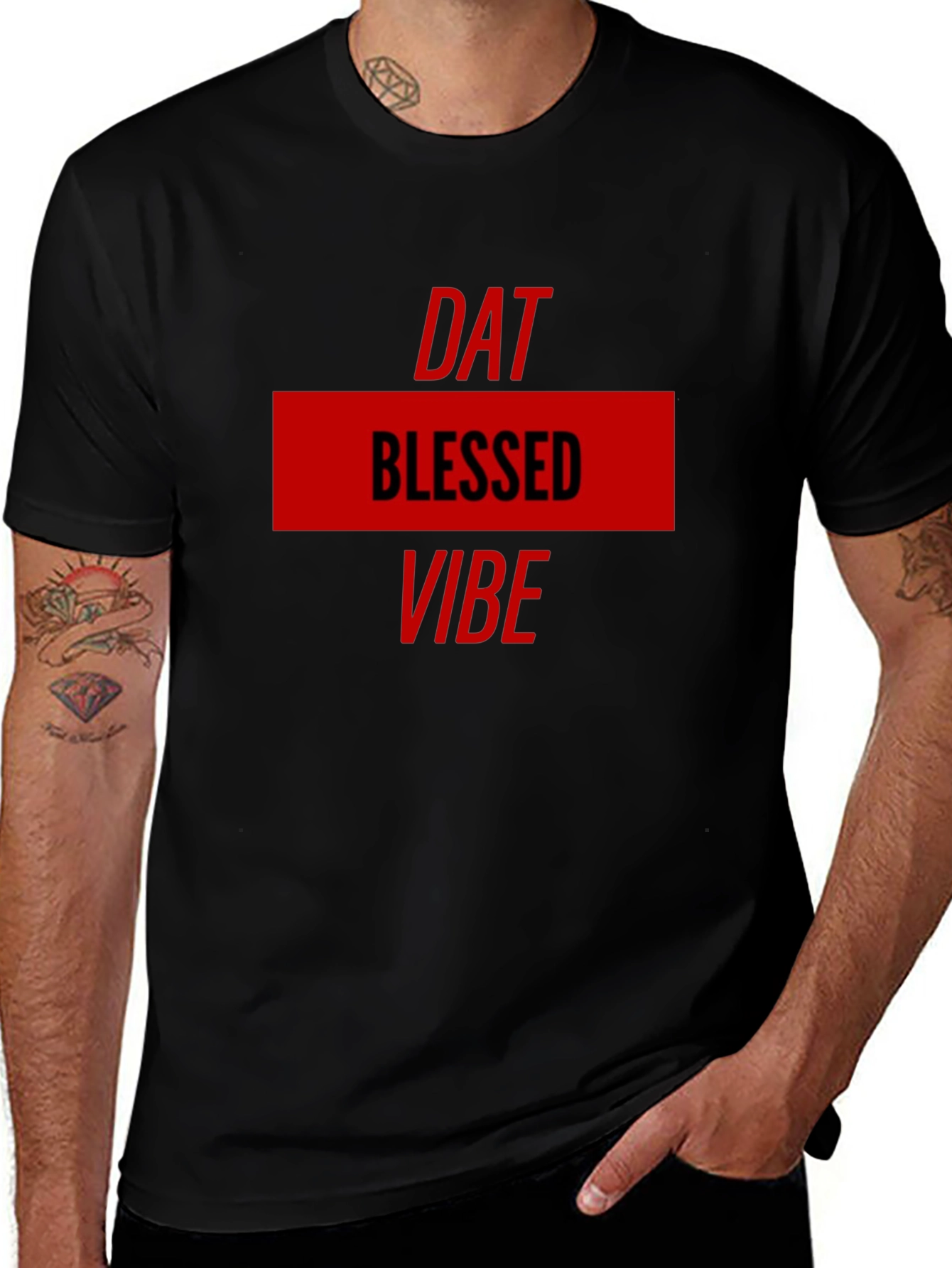 Variant 23 of Dat Blessed Vibe Black Graphic Tee