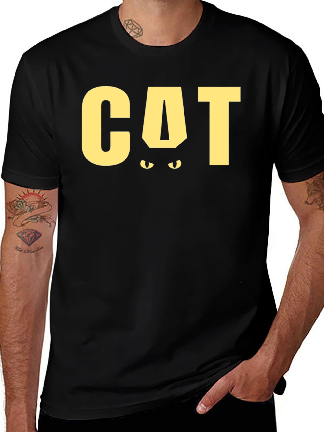 Variant 9 of Cat Eyes T-Shirt: Black Cat Graphic Tee