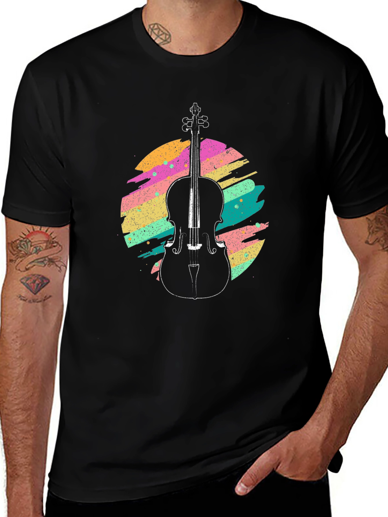Variant 4 of Cello Graphic Tee - Retro Music Lover Shirt