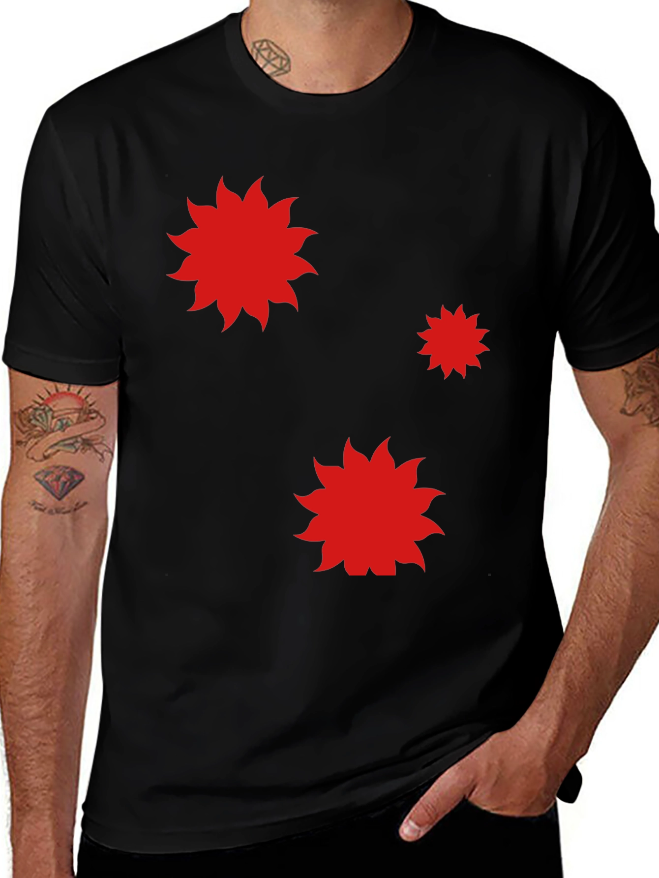 Variant 25 of Red Chili Peppers Asterisk Black T-Shirt