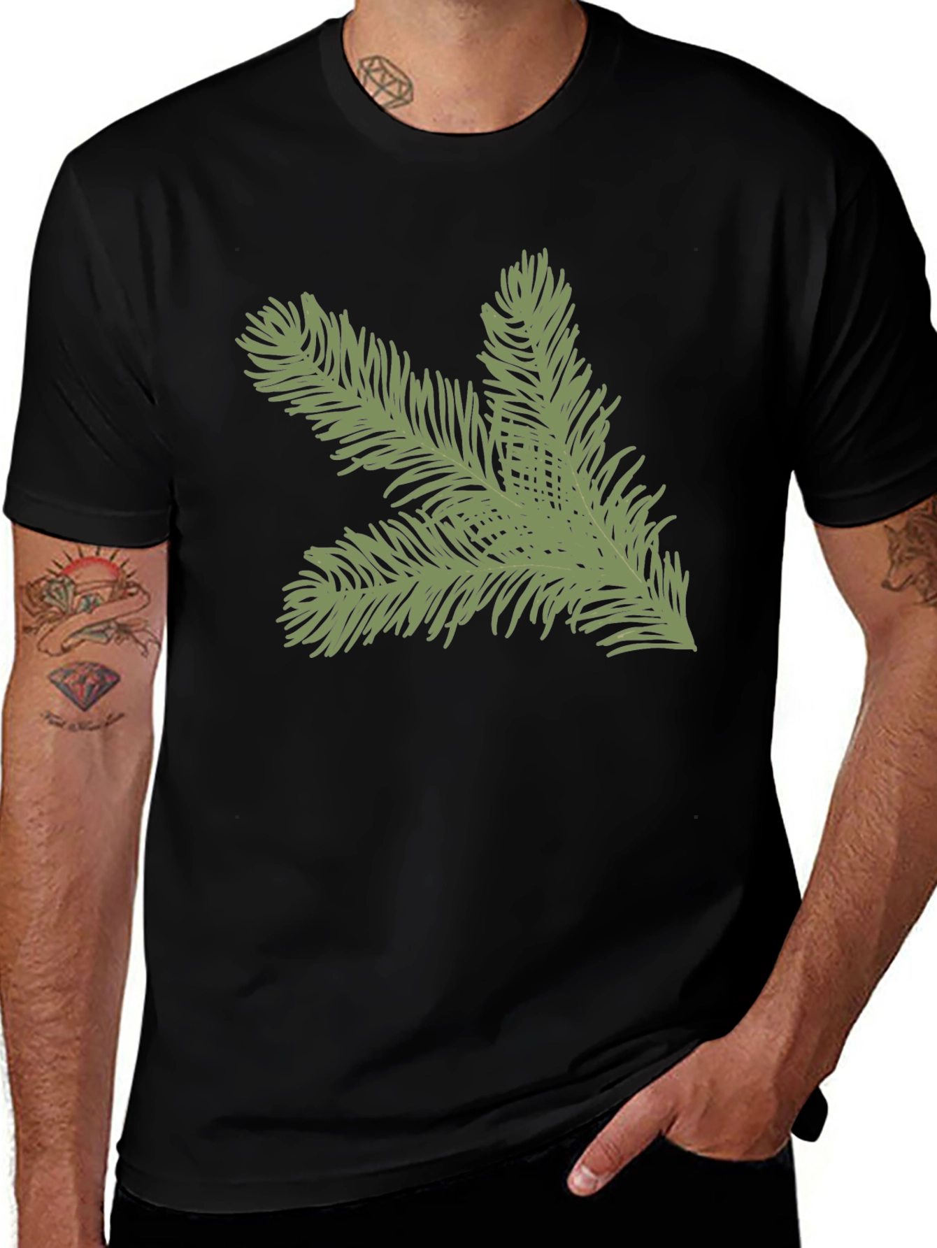 Variant 25 of Evergreen Branch Graphic Tee - Soft Cotton