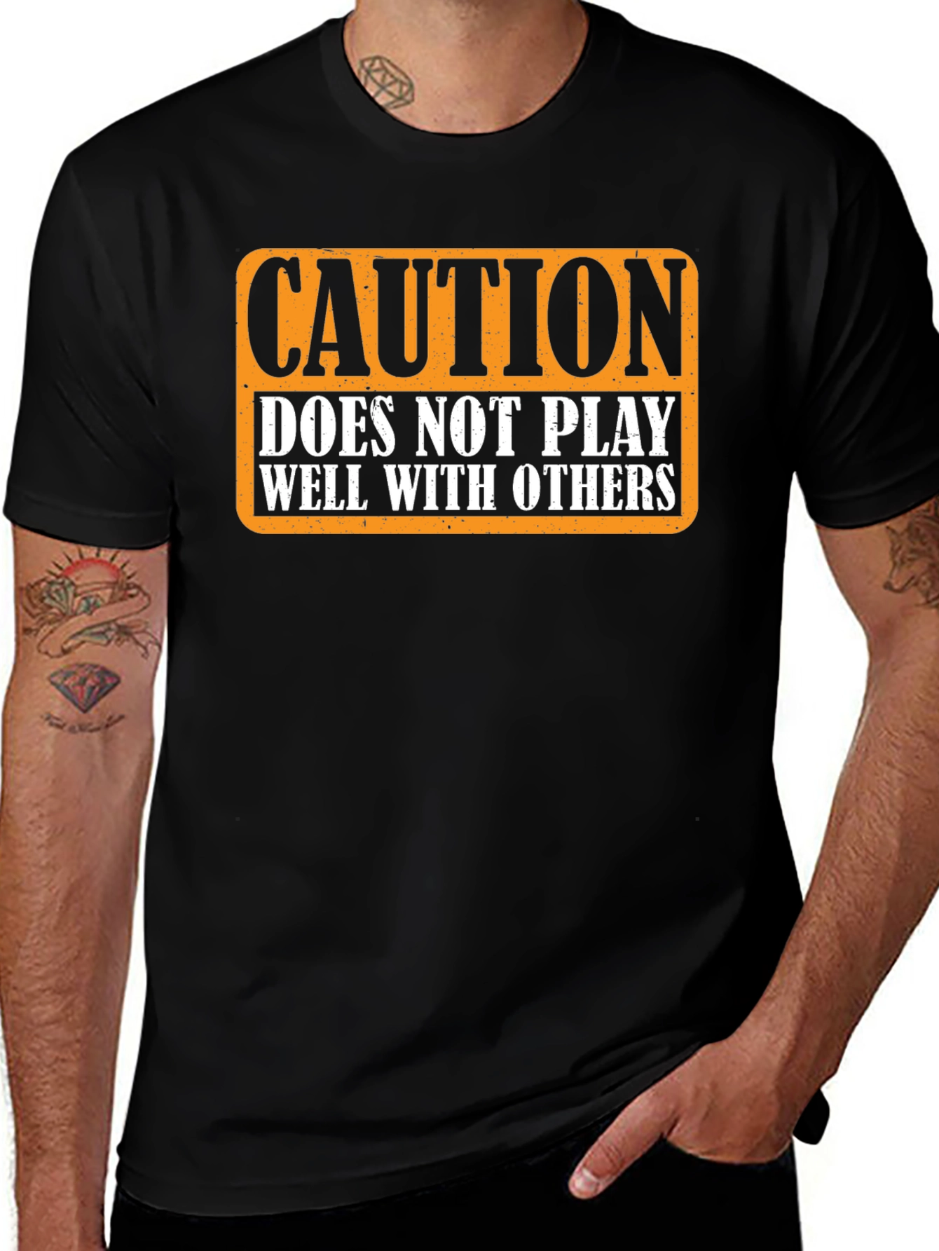 Variant 14 of Caution: Does Not Play Well with Others T-Shirt