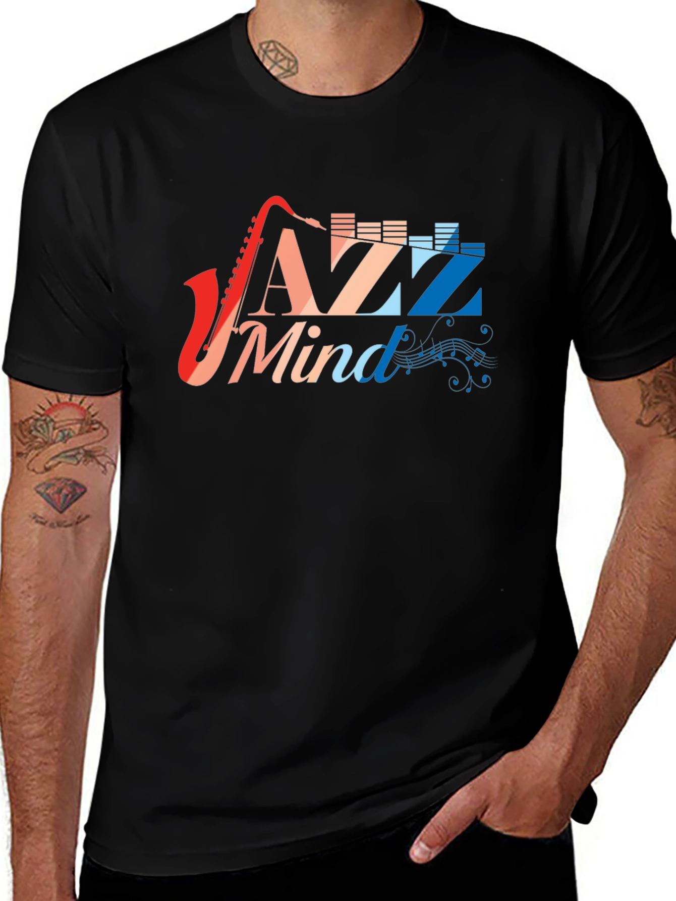 Variant 26 of Jazz Mind Black T-Shirt - Music Lover Tee