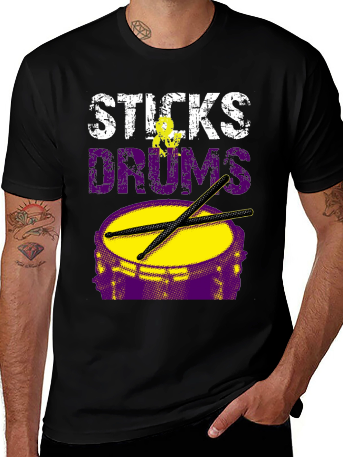 Sticks Drums T-Shirt - Musician Tee