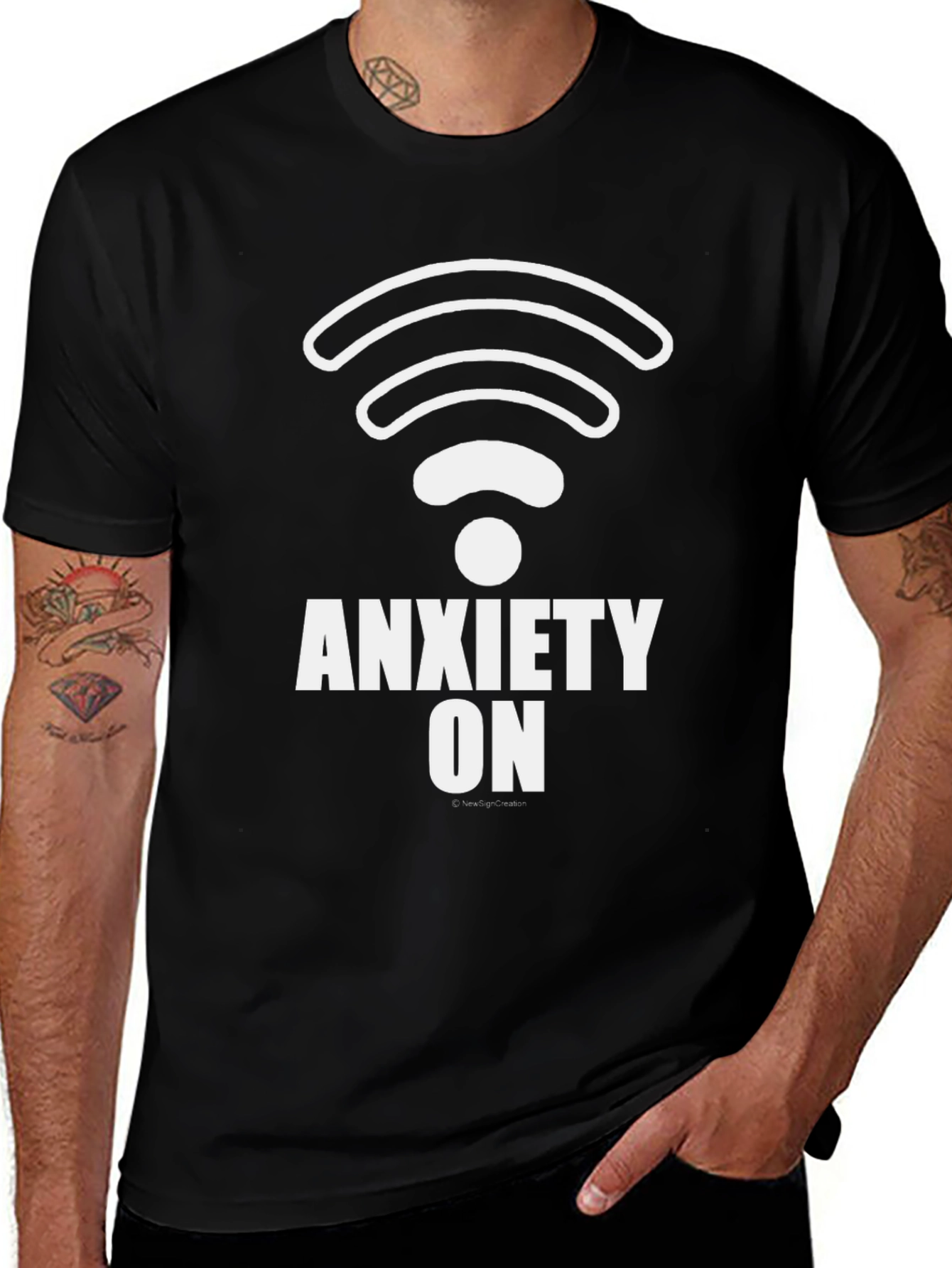 Variant 21 of Anxiety On Graphic Tee - Soft Black Cotton T-Shirt