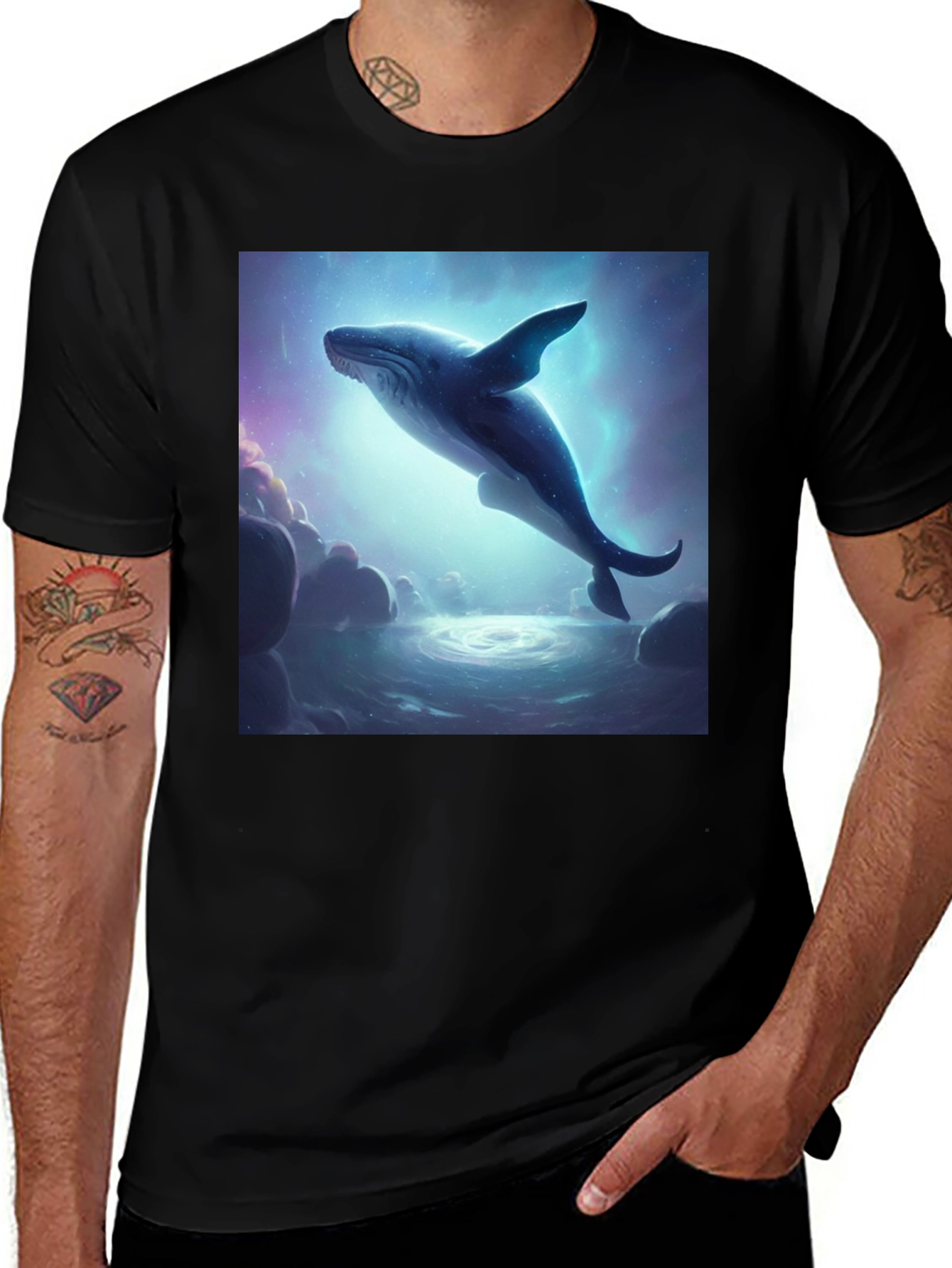 Variant 24 of Whale Dream Black T-Shirt