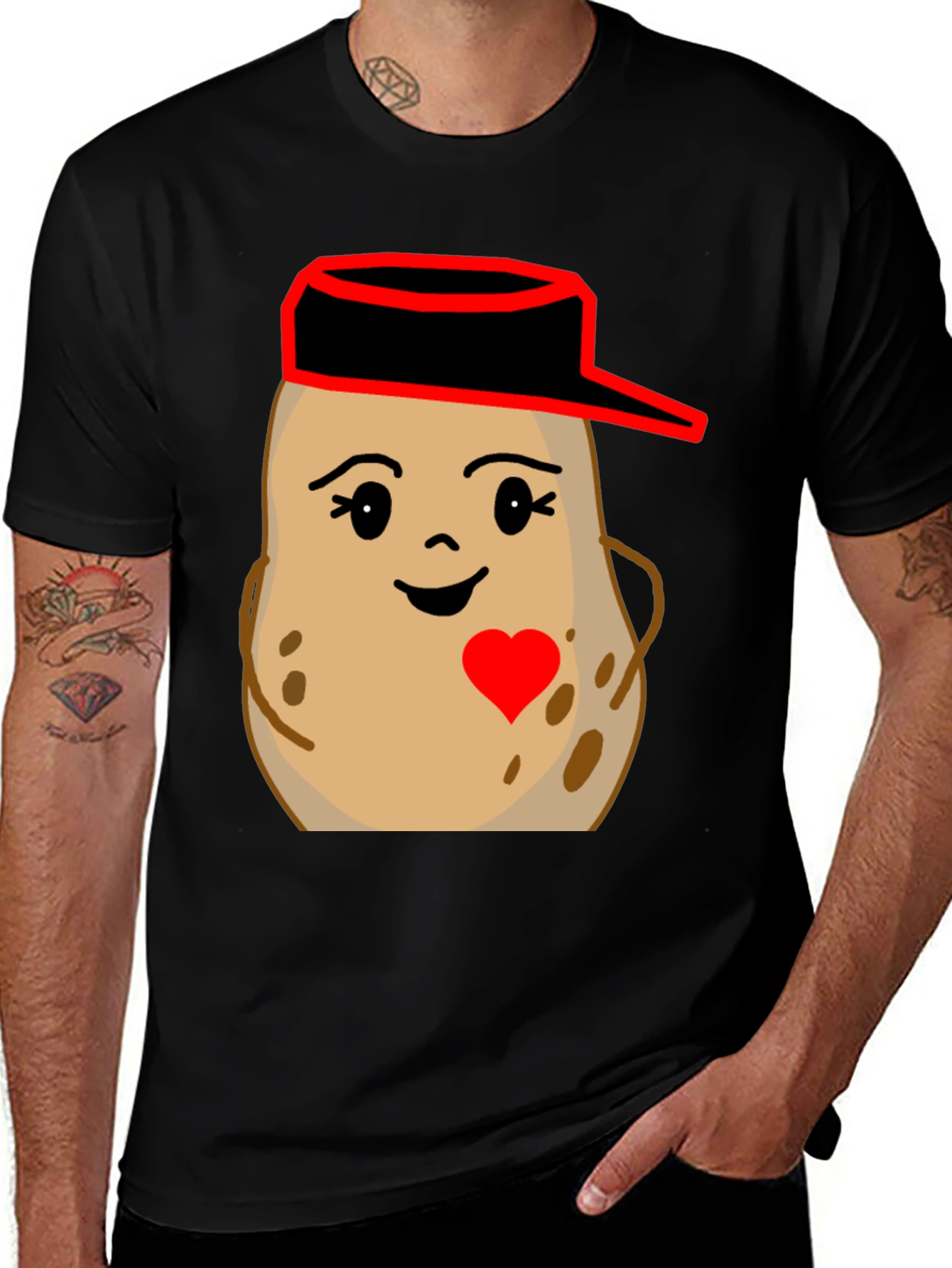 Variant 23 of Potato with Hat Graphic Tee - Unique Design
