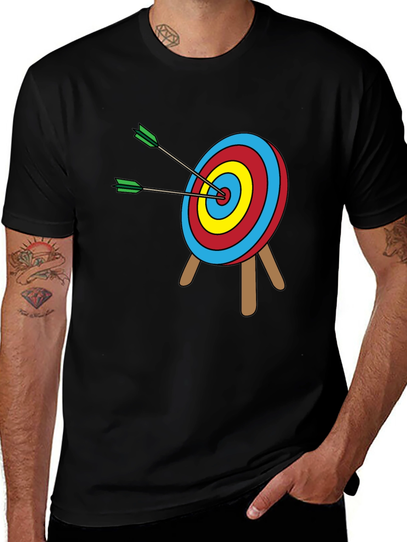 Black Archery Target T-Shirt: Bullseye Design main image