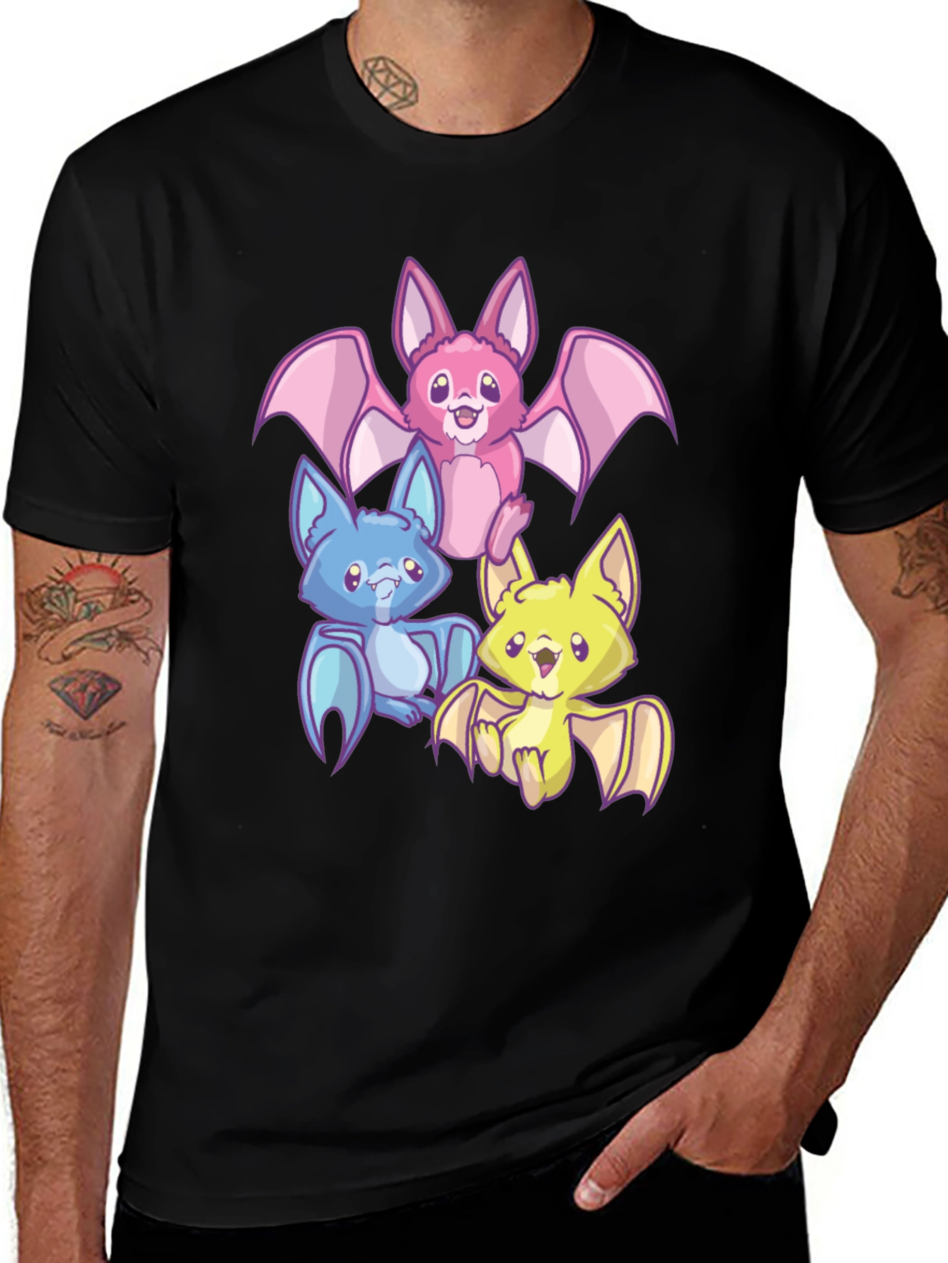 Variant 20 of Cute Cartoon Bats Graphic T-Shirt