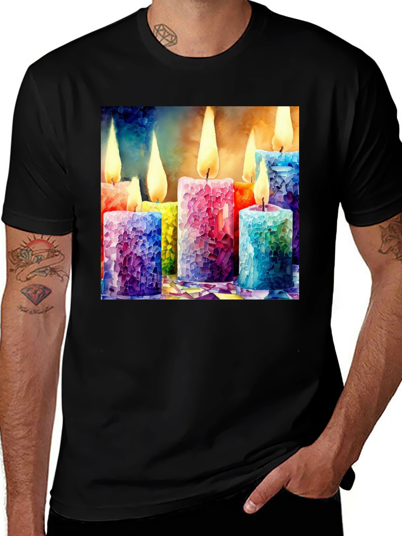 Variant 10 of Watercolor Candle T-Shirt