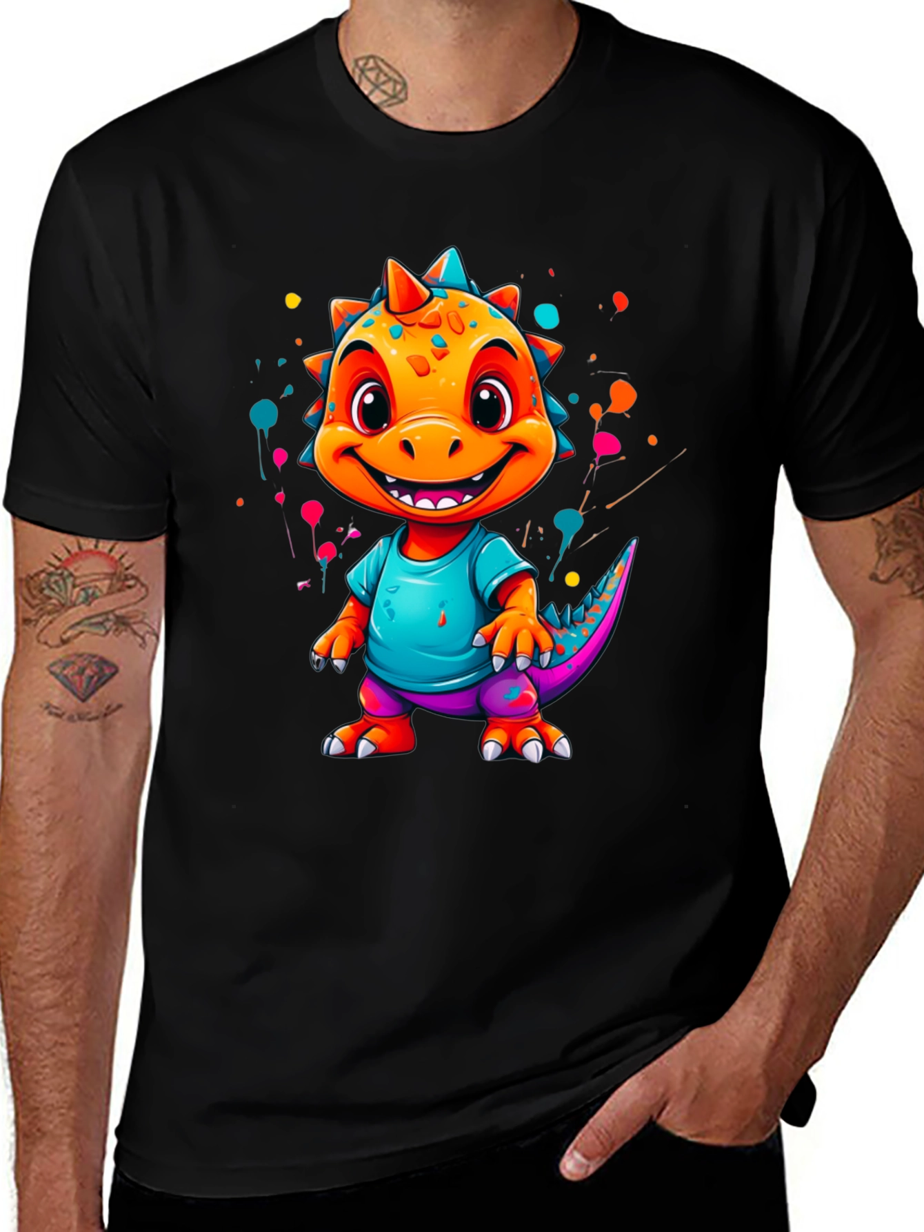 Cartoon Dinosaur Graphic Tee - Unique Style!
