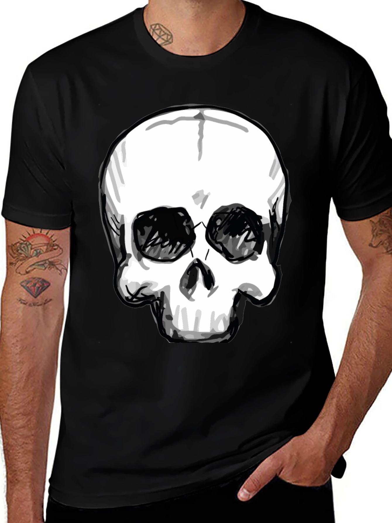 Variant 8 of Skull Graphic Black T-Shirt