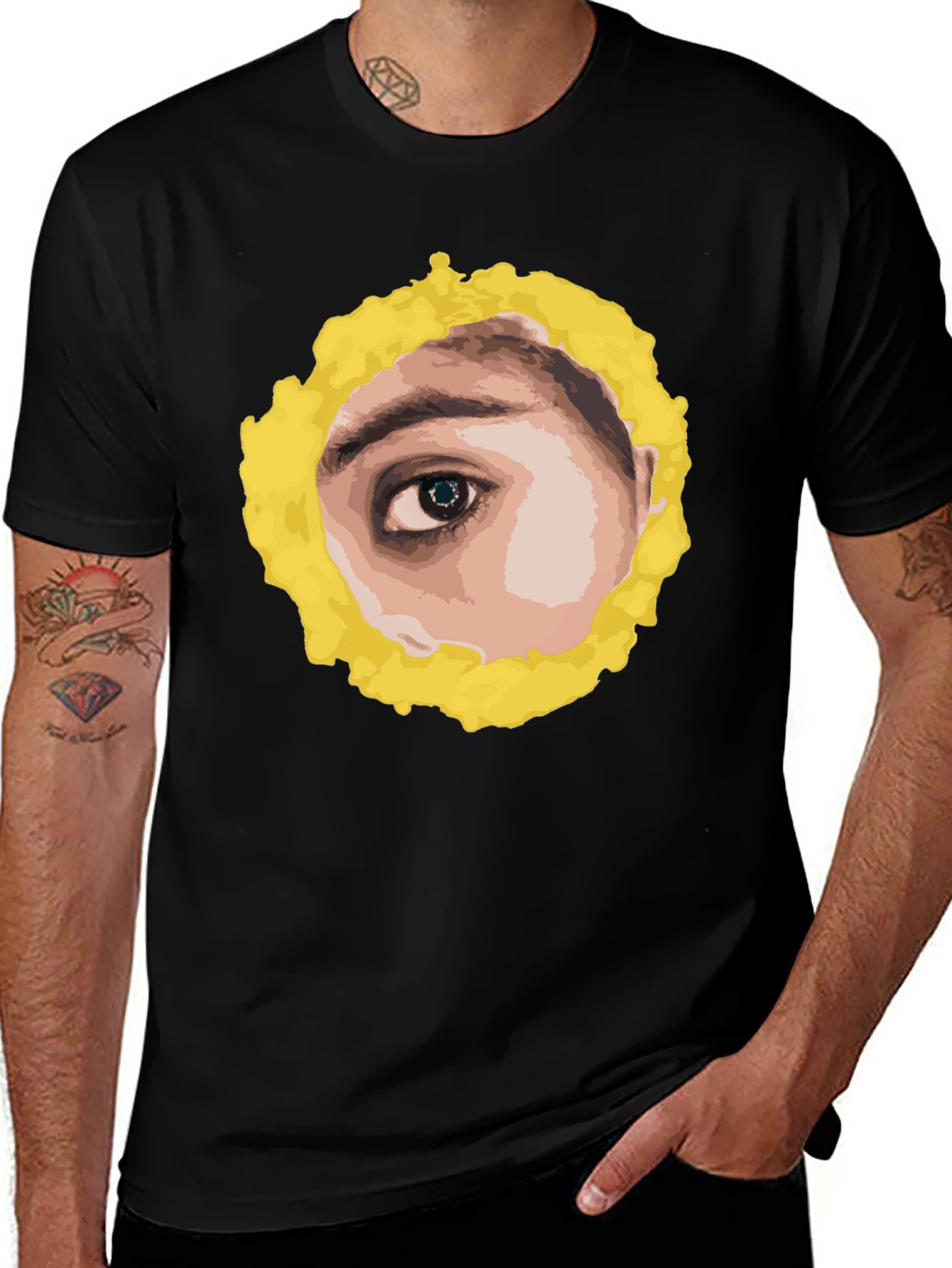 Variant 23 of Eye See You Graphic Tee - Black Cotton T-Shirt