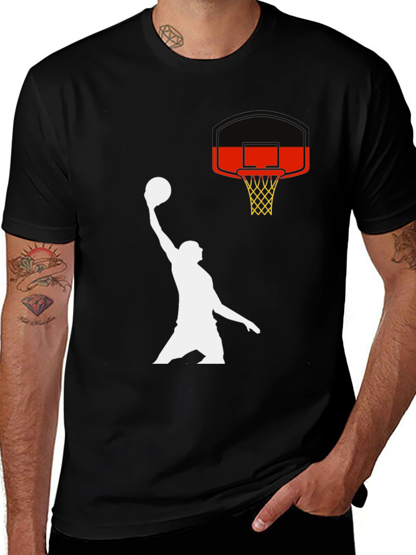 Variant 22 of Slam Dunk Graphic Tee - Black Cotton Basketball T-Shirt
