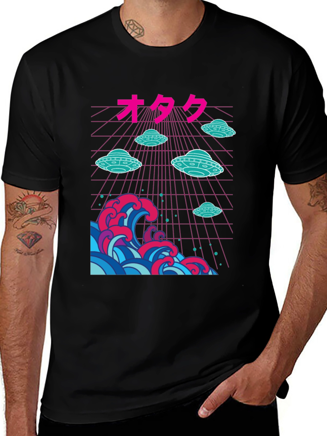 Variant 23 of Retro Wave UFO Graphic Tee