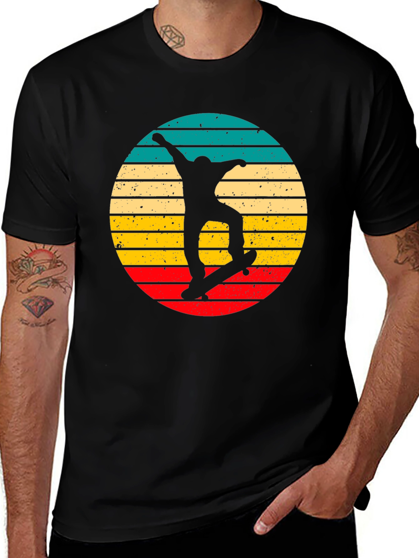 Variant 24 of Retro Skater Silhouette Tee - Vintage Style Shirt