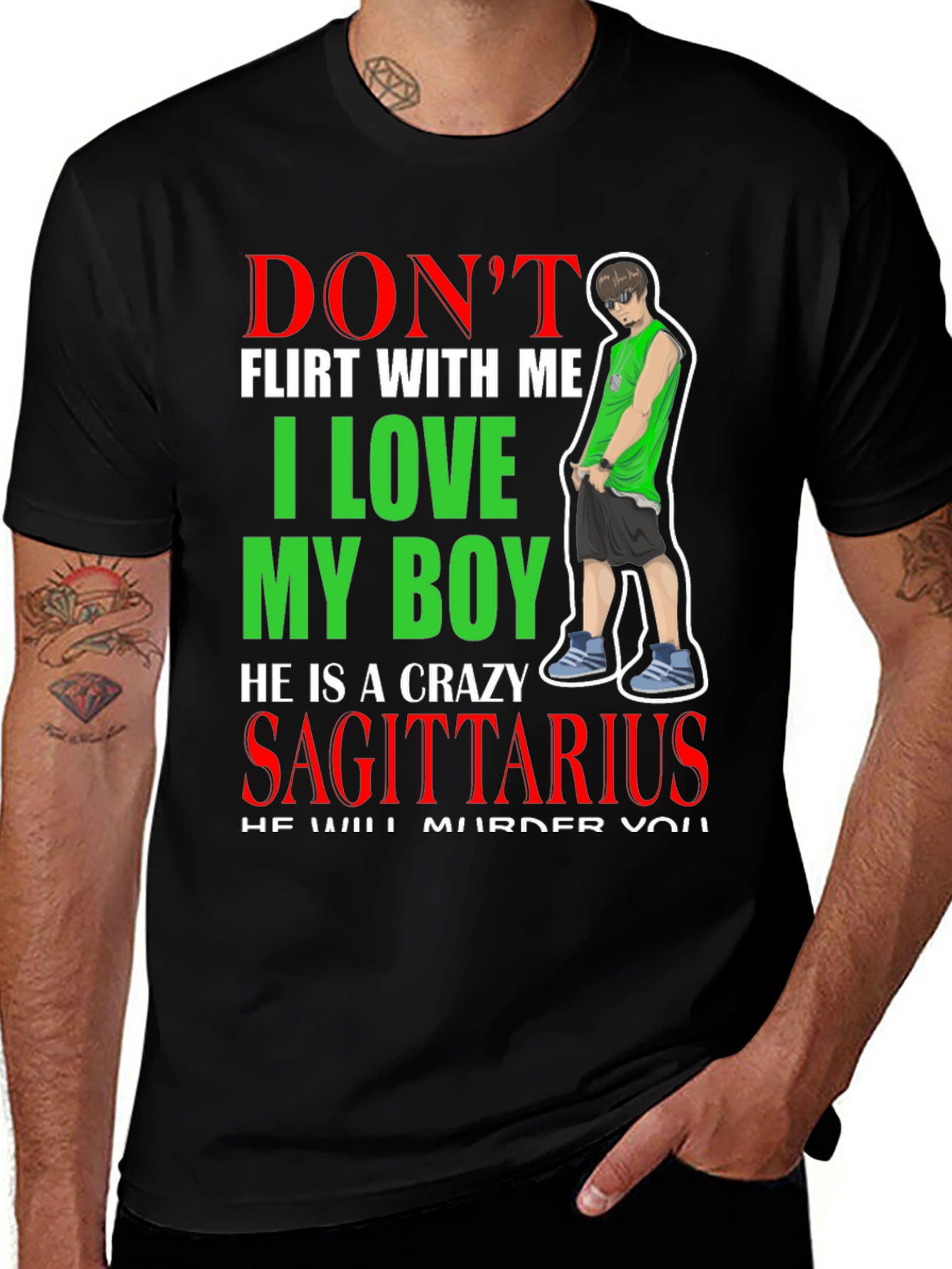 Variant 8 of Don't Flirt With Me Sagittarius Boy T-Shirt