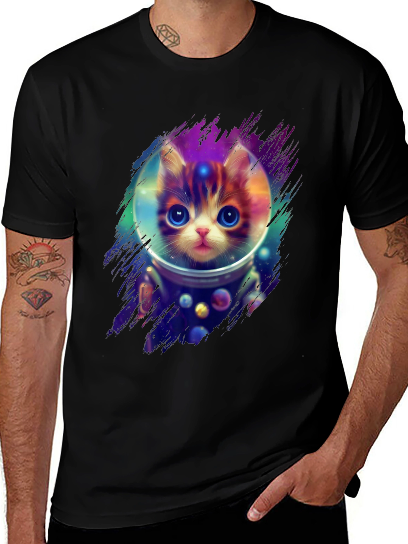 Variant 28 of Astronaut Cat T-Shirt - Space Kitten Tee