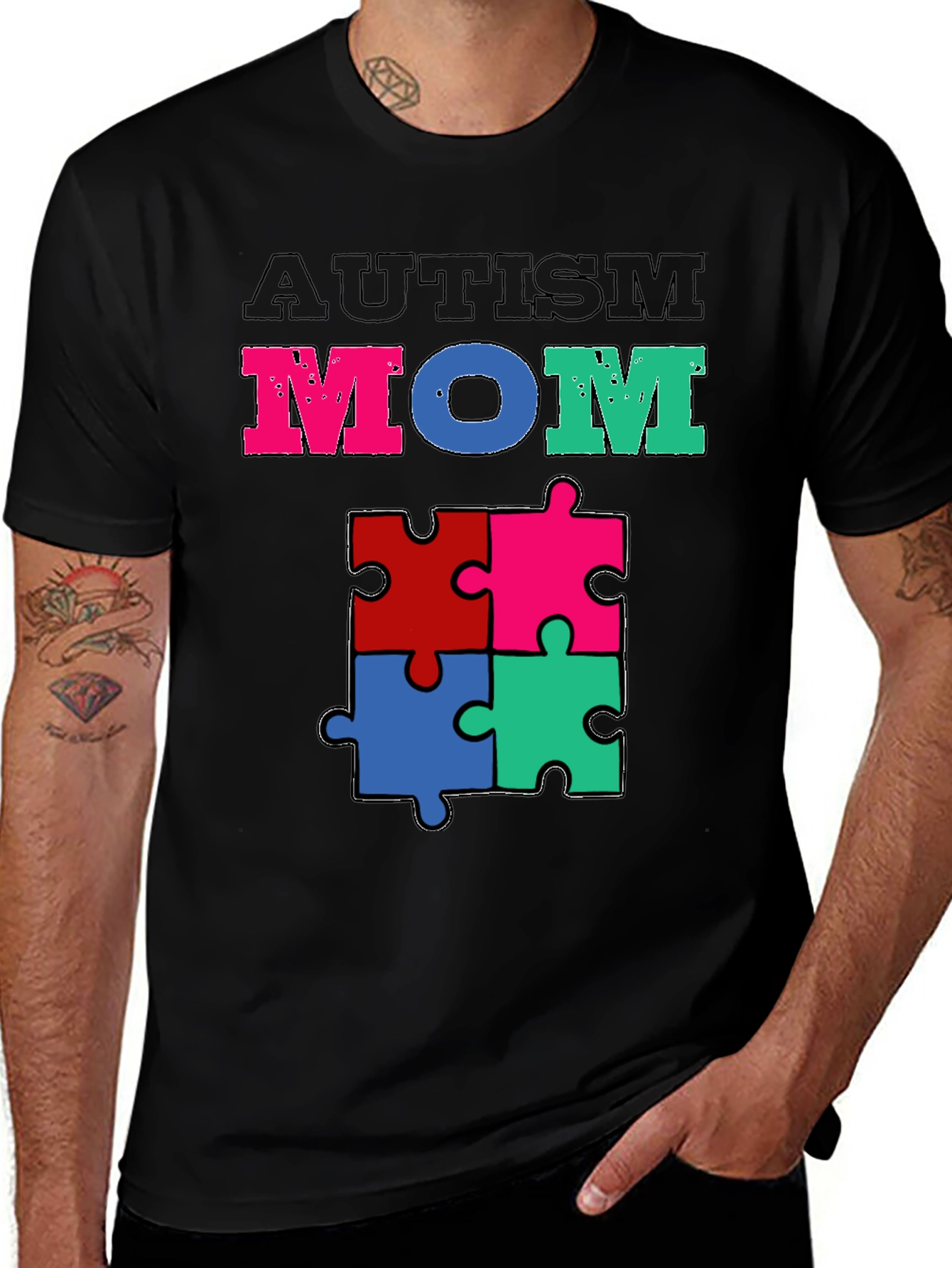 Variant 4 of Autism Mom Puzzle Piece T-Shirt