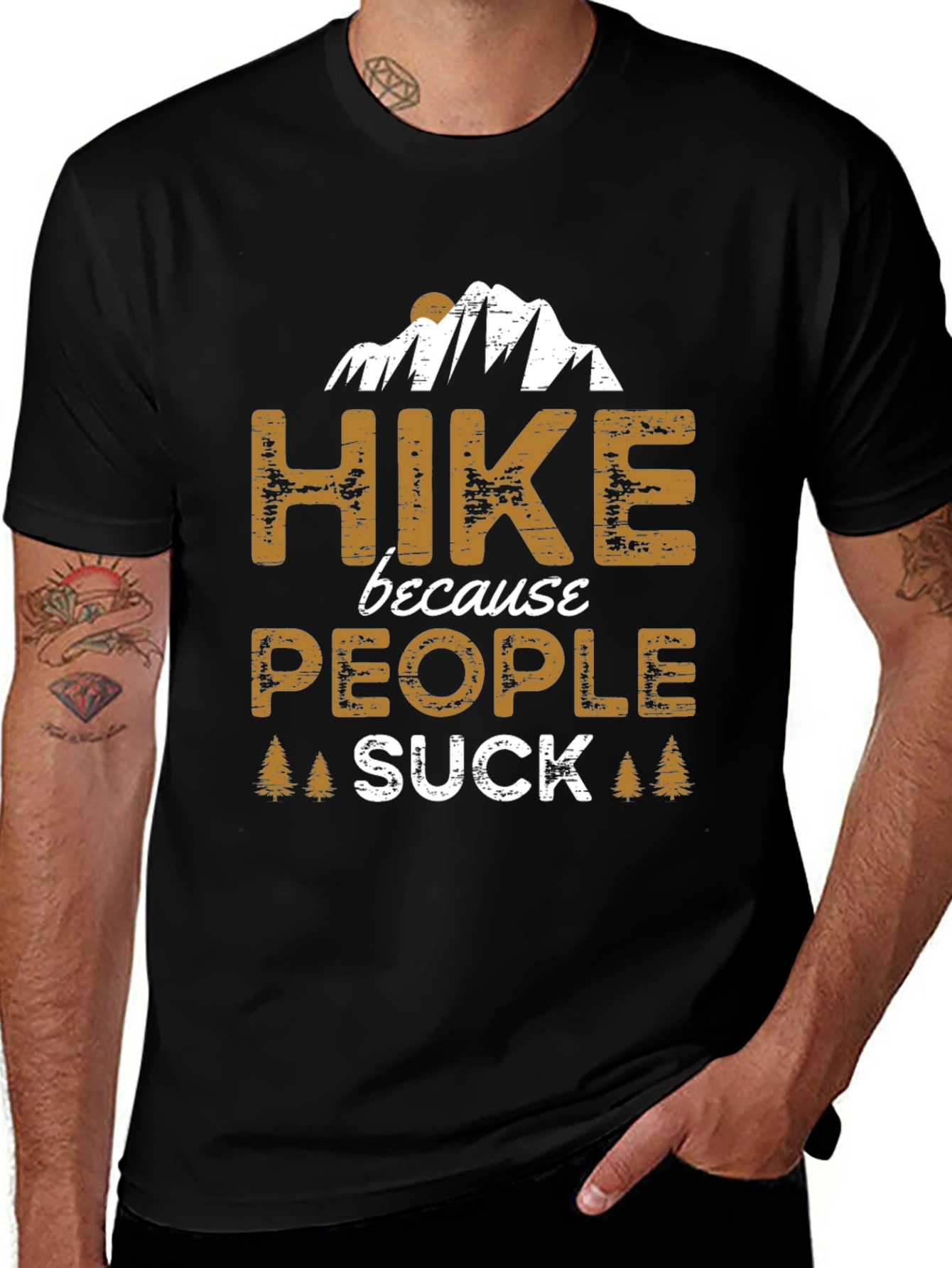 Variant 25 of Hike Because People Suck Funny Graphic Tee