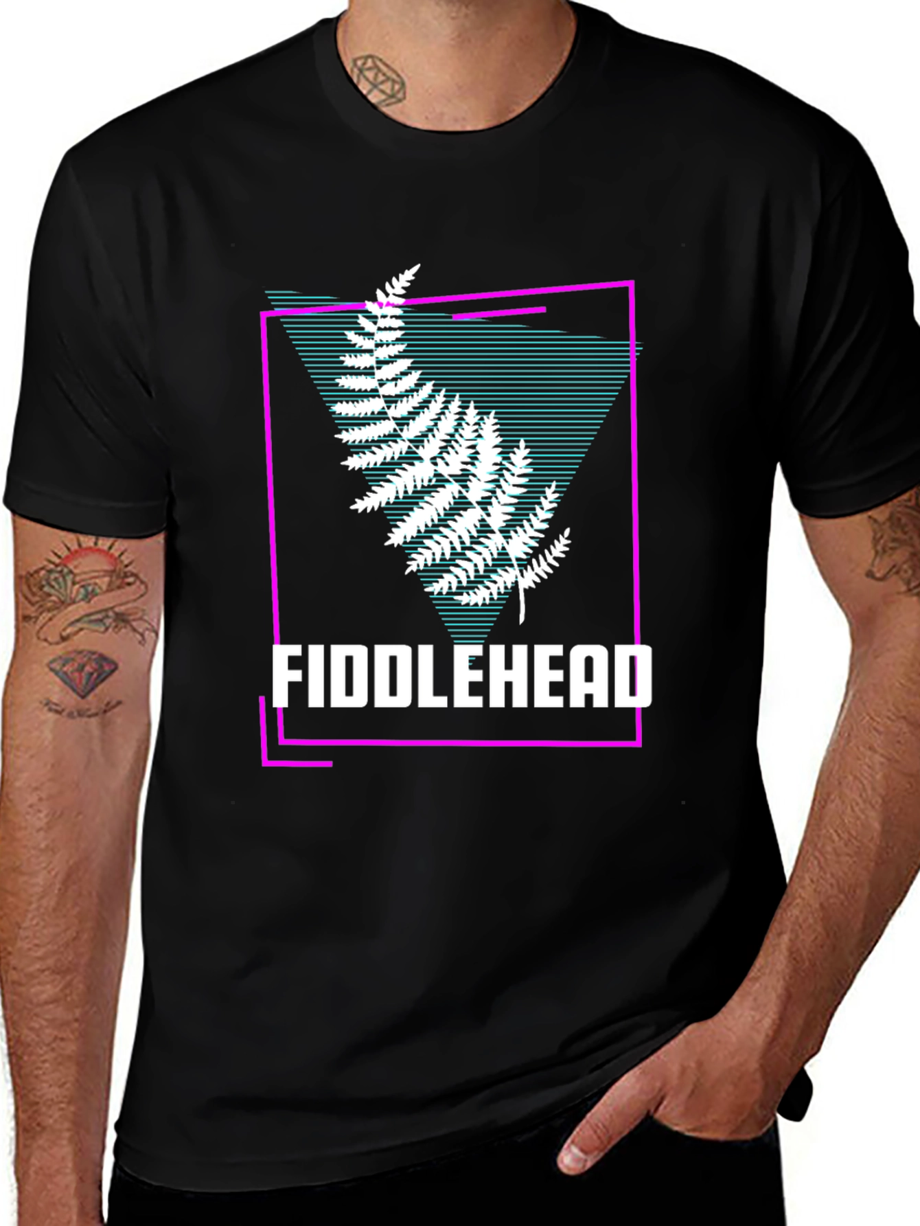 Fiddlehead Fern Graphic T-Shirt - Retro Design