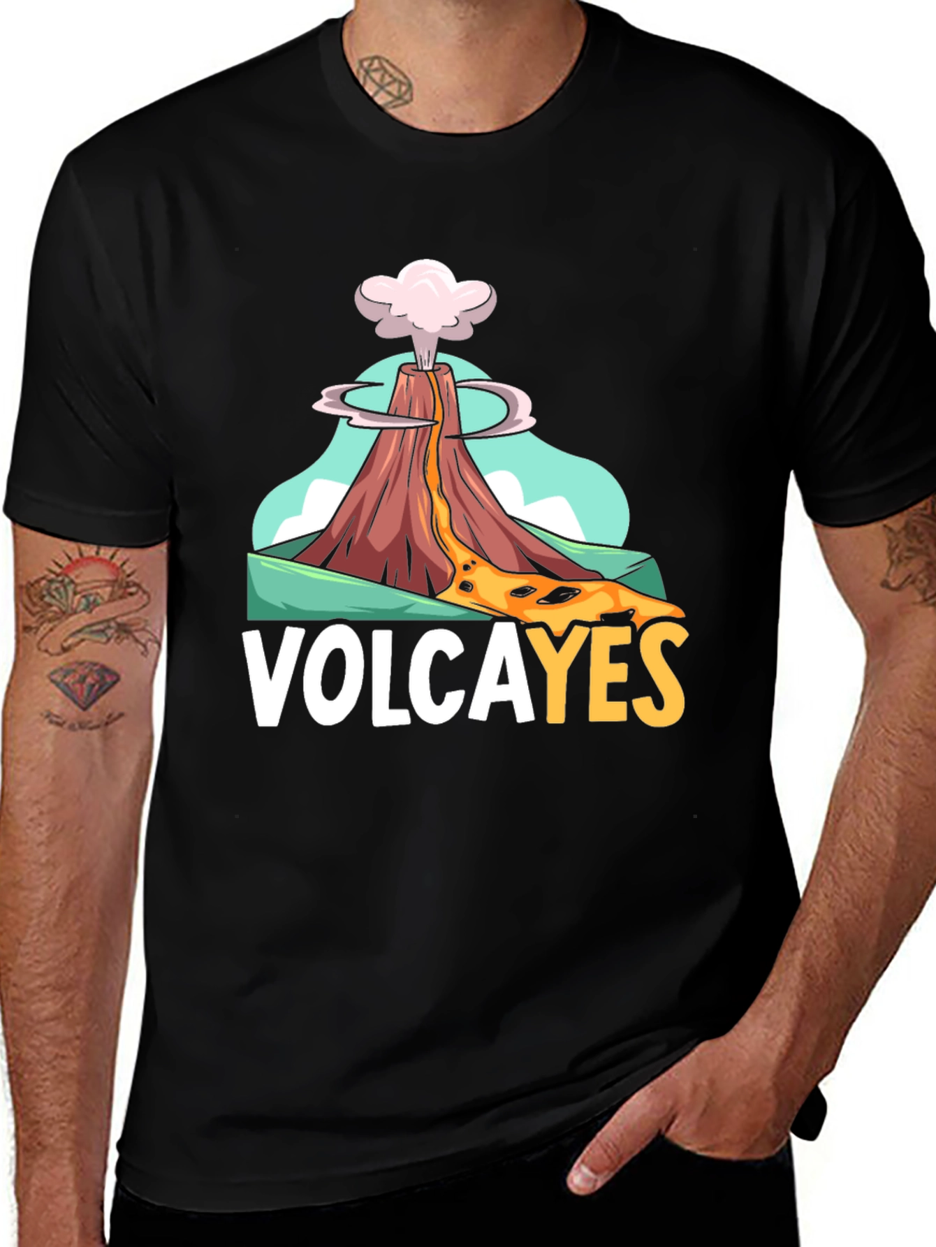 Variant 19 of Volcano Lava Graphic T-Shirt - Black