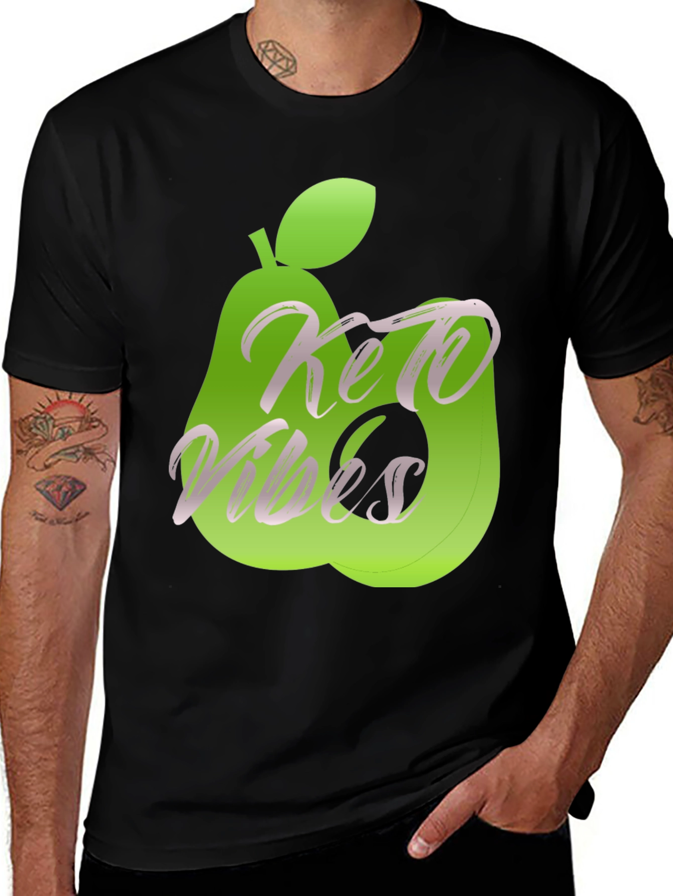 Variant 30 of Keto Vibes Graphic Tee - Avocado Design