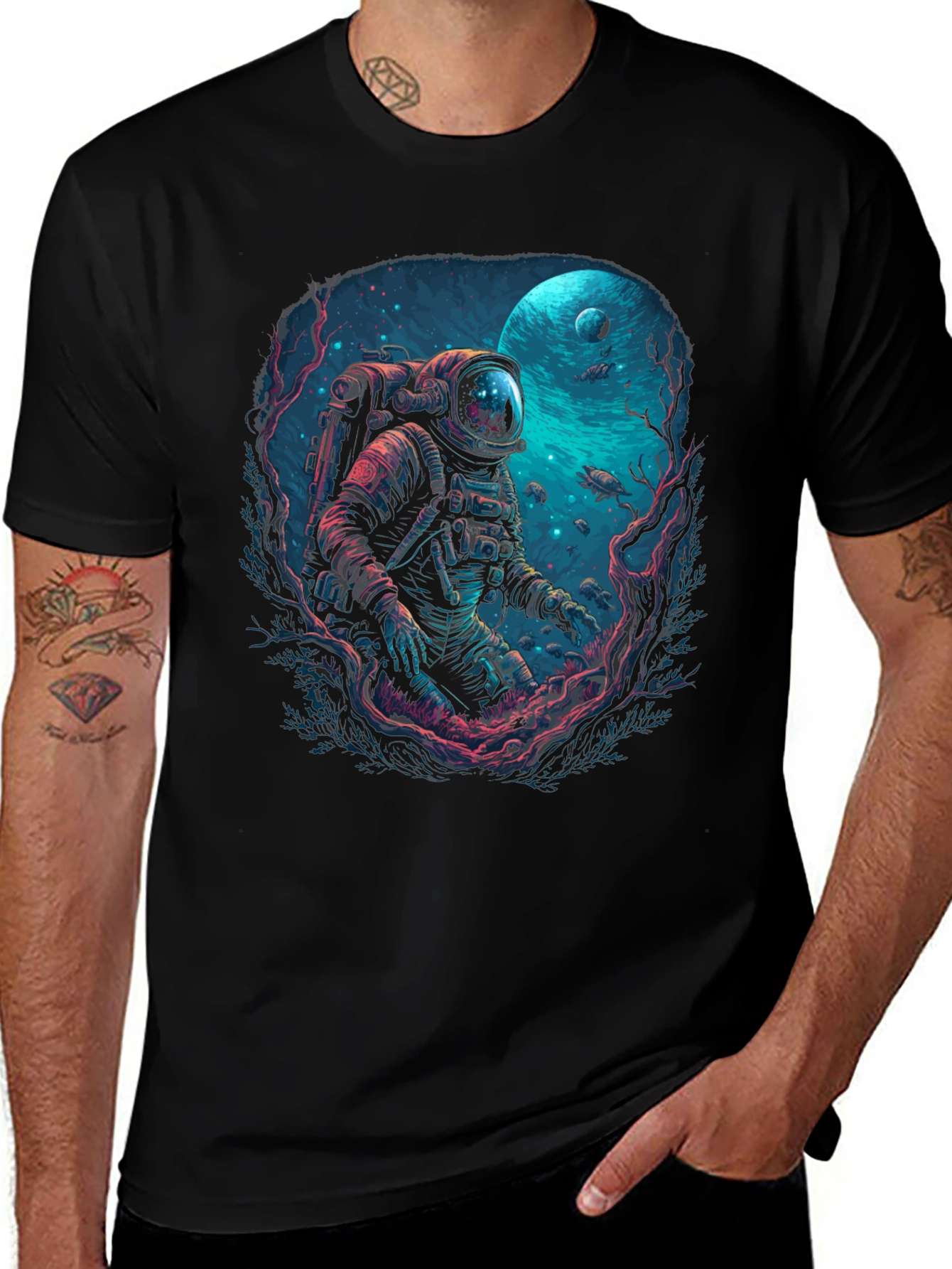 Variant 20 of Astronaut in Space T-Shirt - Unique Graphic Tee