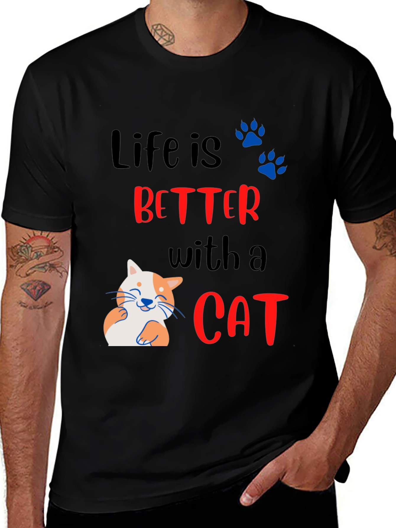 Variant 27 of Life is Better with a Cat T-Shirt