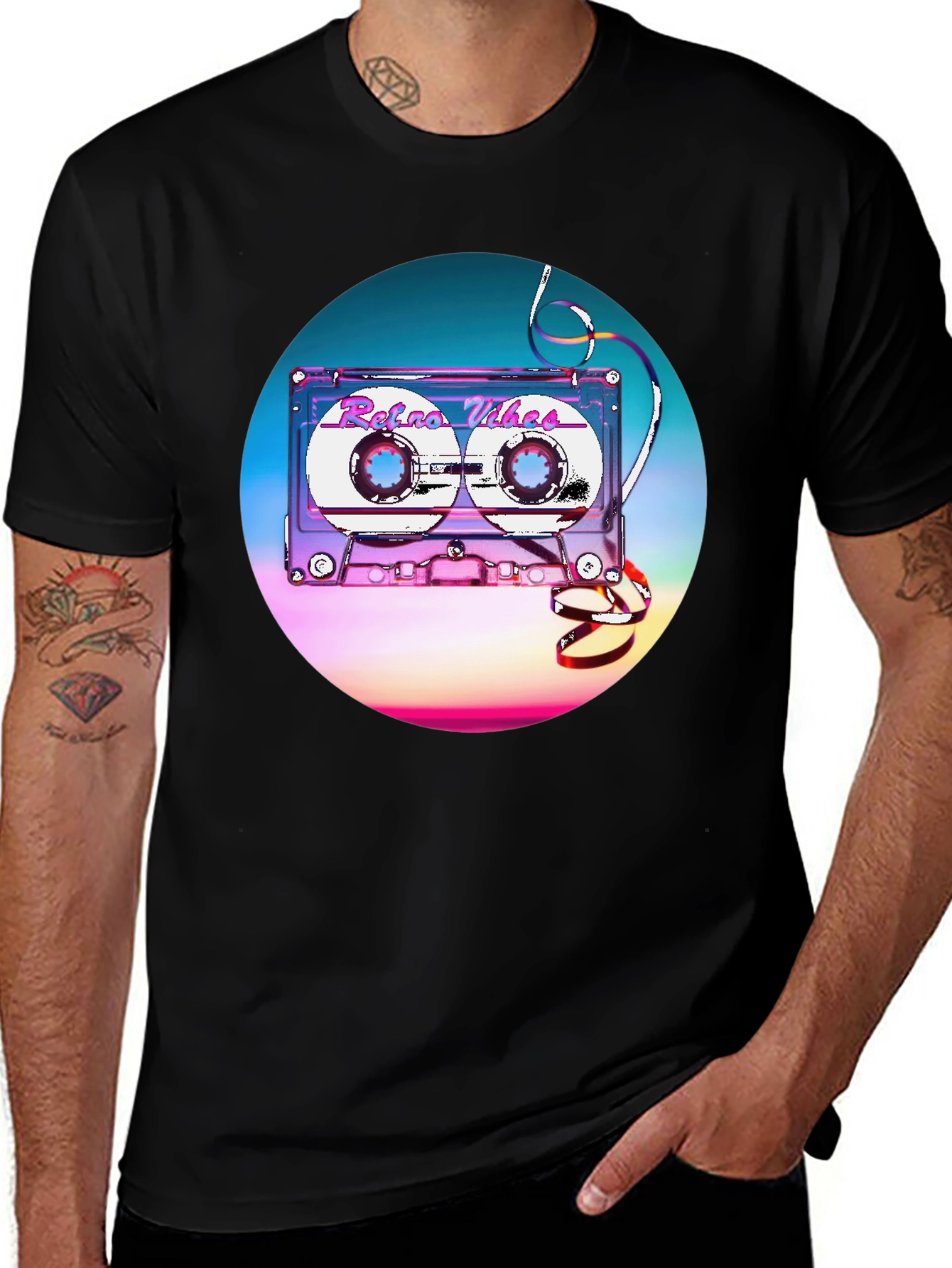 Variant 19 of Retro Vibes Cassette Tape Graphic T-Shirt