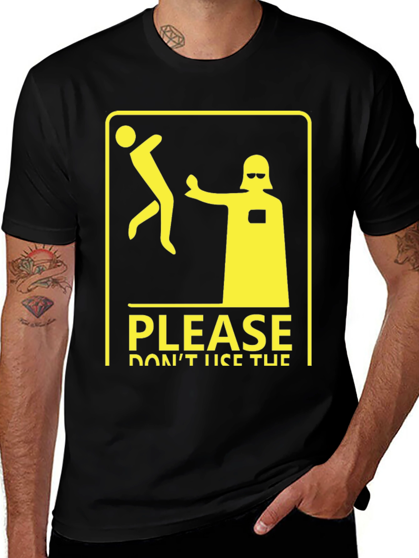 Variant 6 of Funny Dark Side T-Shirt - Force Choke Warning Tee