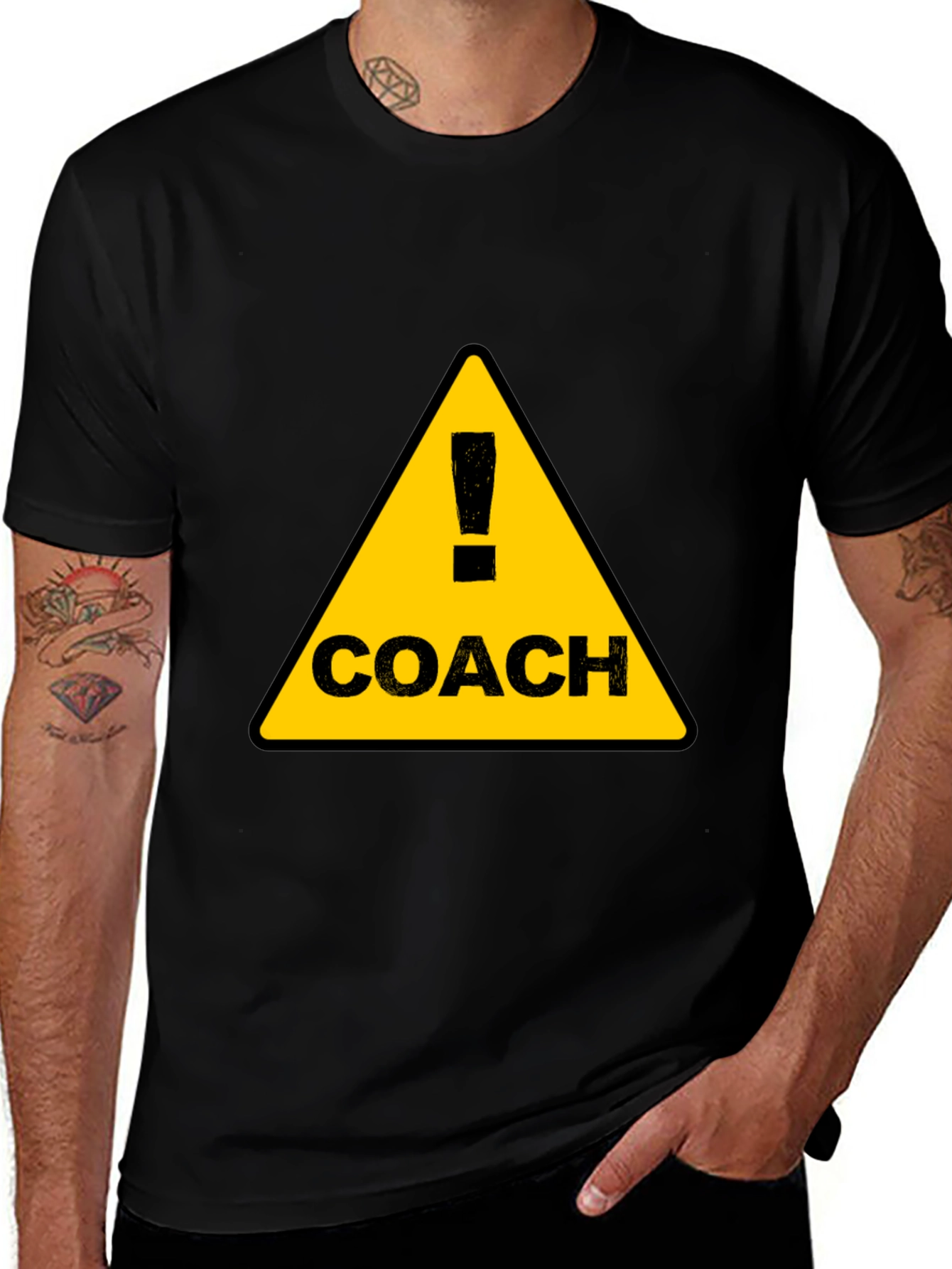 Variant 3 of Coach Warning Sign Black T-Shirt