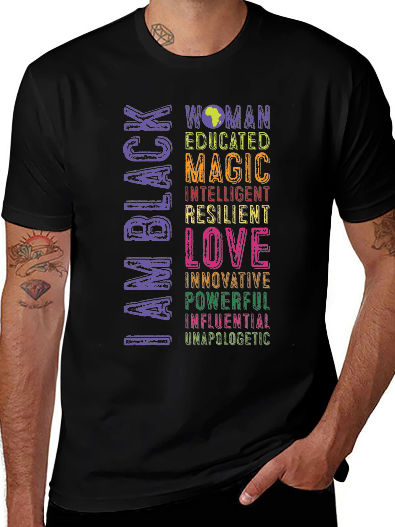 I Am Black Woman T-Shirt - Educated, Magic, Love