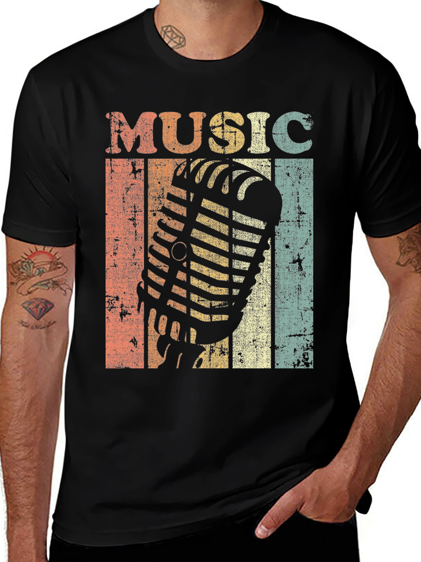 Variant 6 of Vintage Music Microphone Graphic Tee