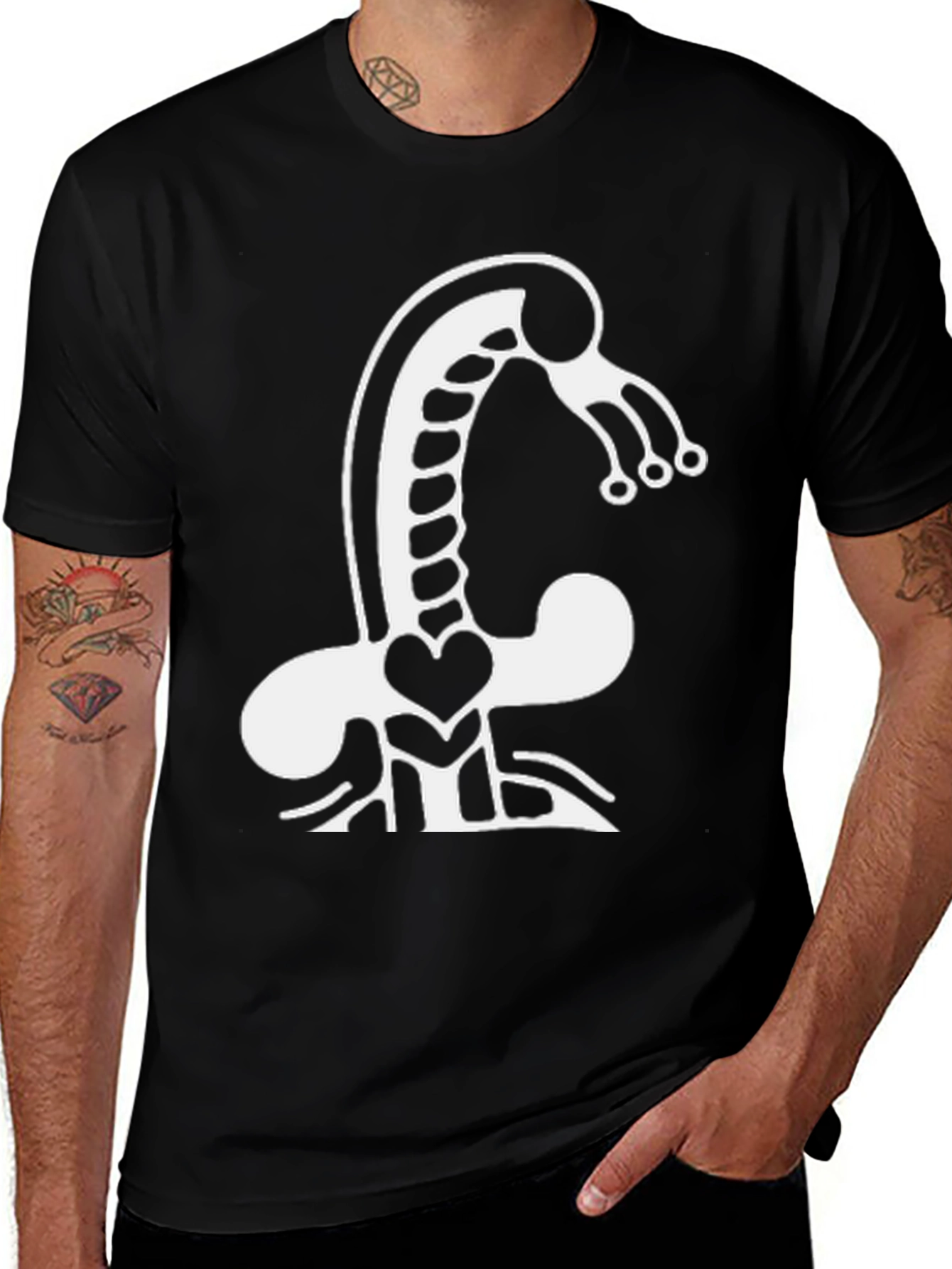 Variant 4 of Abstract Creature Graphic Tee - Black