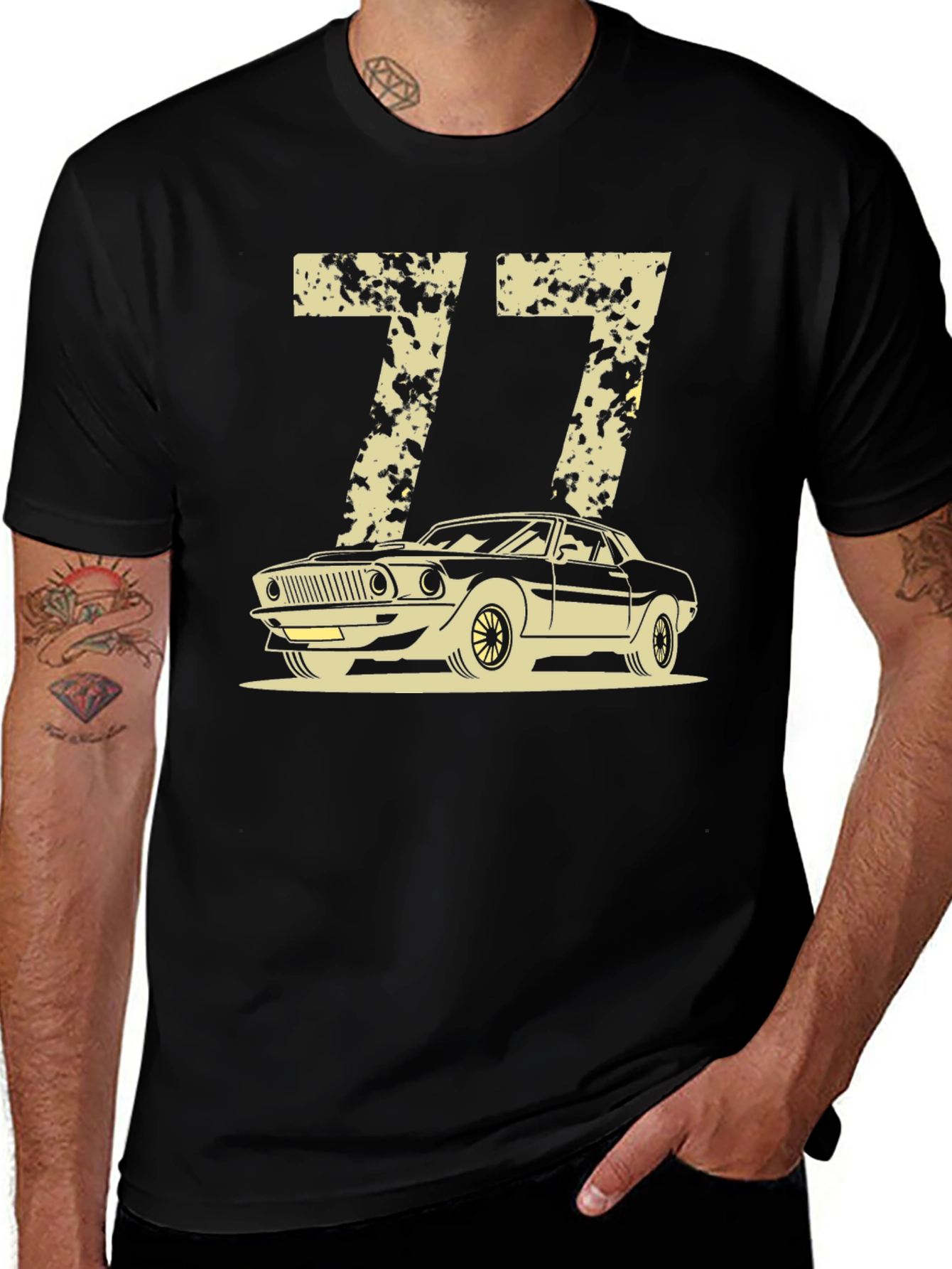 Variant 23 of Vintage 77 Muscle Car Graphic Tee
