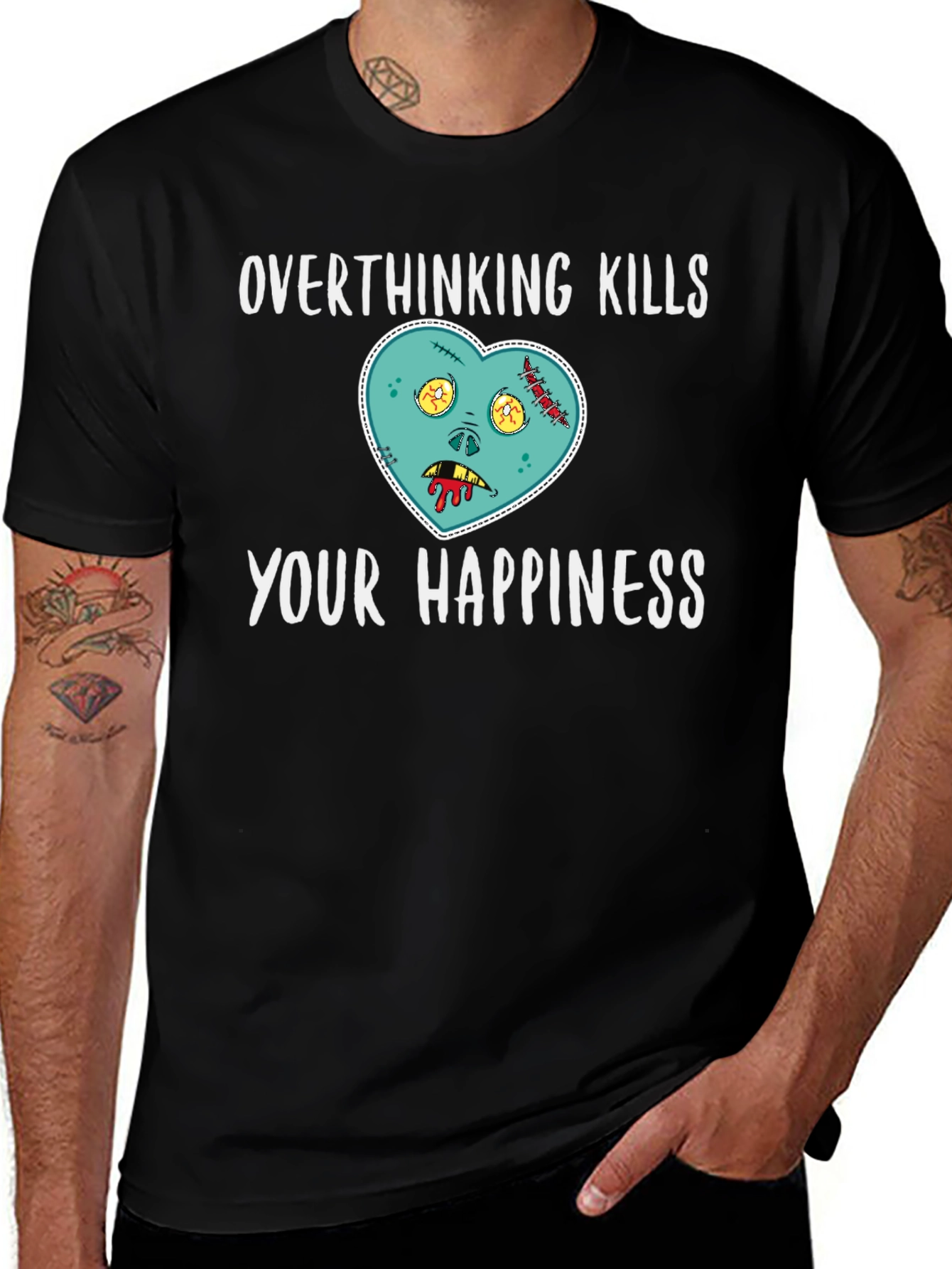Variant 26 of Overthinking Kills Happiness Graphic Tee