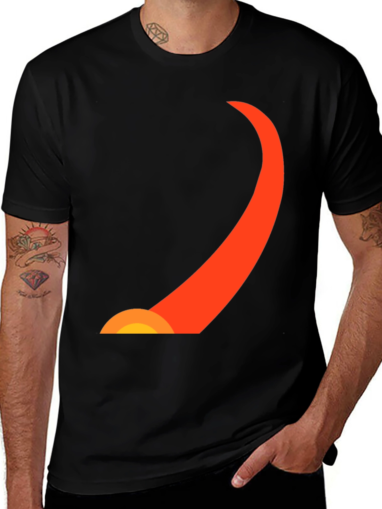Variant 11 of Sunrise Curve Graphic Tee - Modern Style