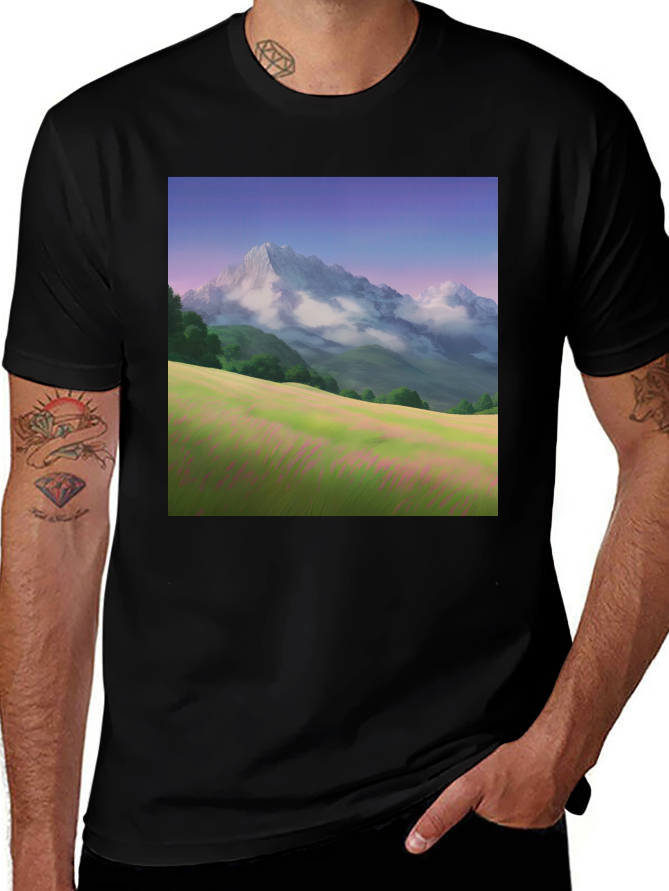Variant 9 of Mountain Meadow T-Shirt - Nature Scene