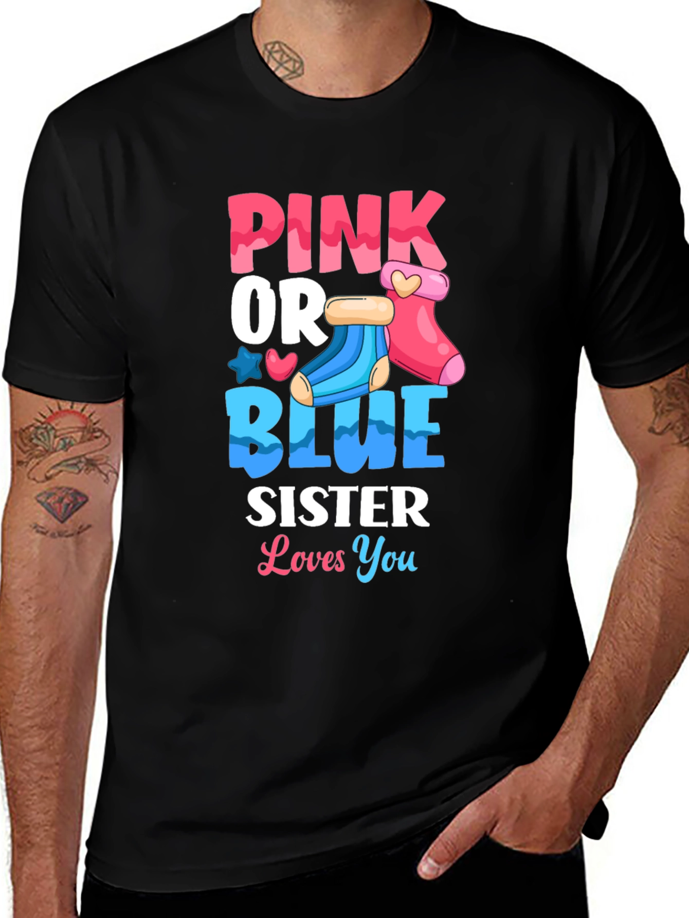 Variant 10 of Pink or Blue Sister Gender Reveal T-Shirt