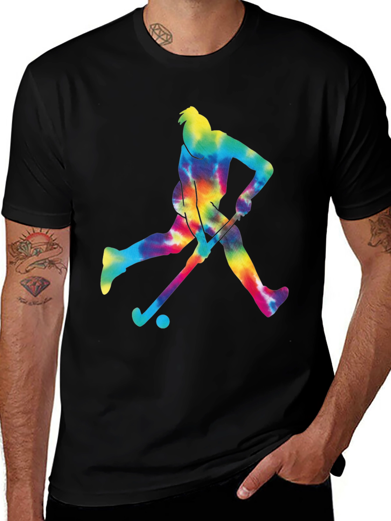 Variant 15 of Tie Dye Field Hockey T-Shirt - Cool Graphic Tee