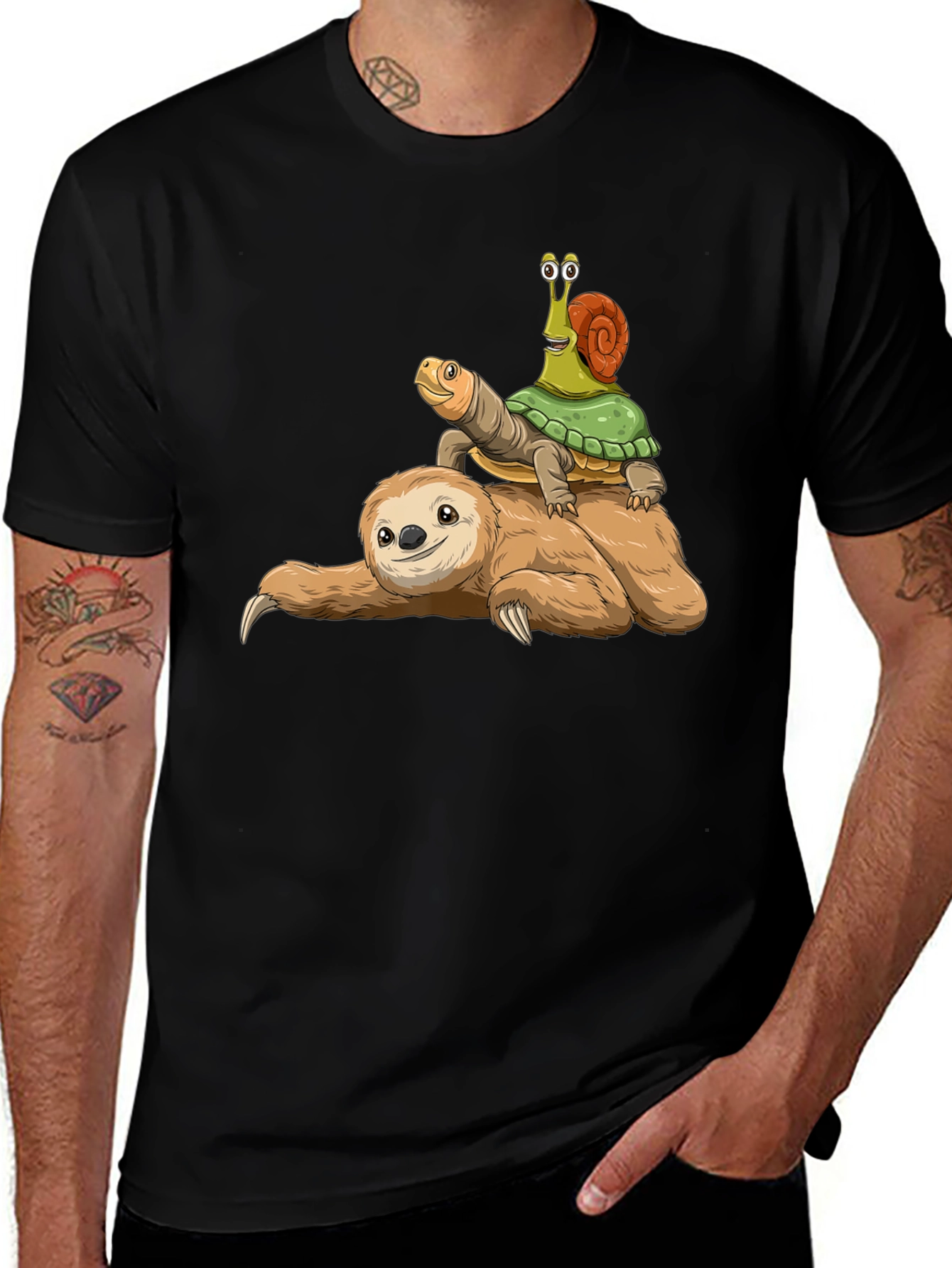 Variant 11 of Sloth, Turtle, Snail T-Shirt - Slow Ride Funny Tee