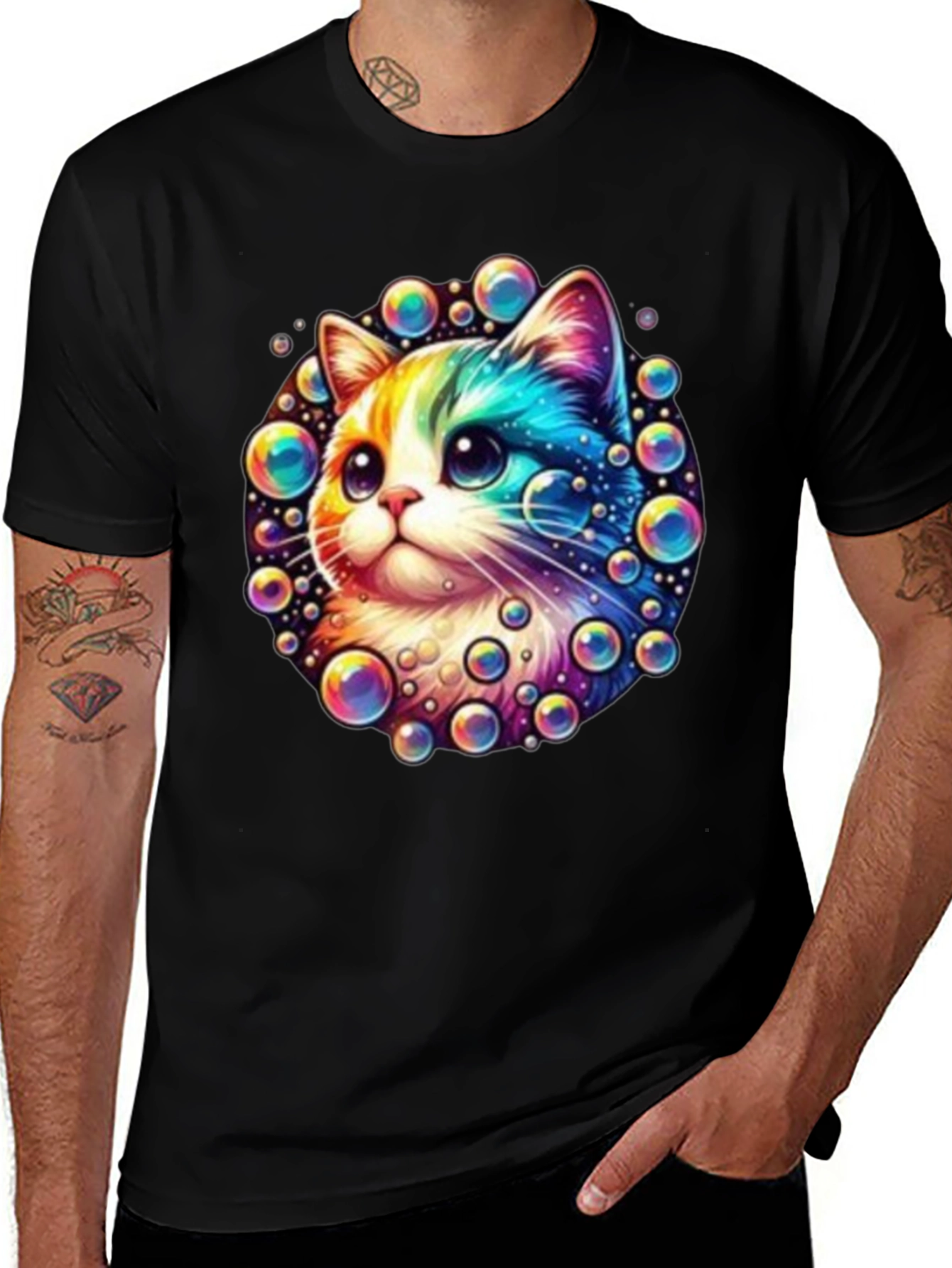 Variant 29 of Rainbow Cat Bubble T-Shirt