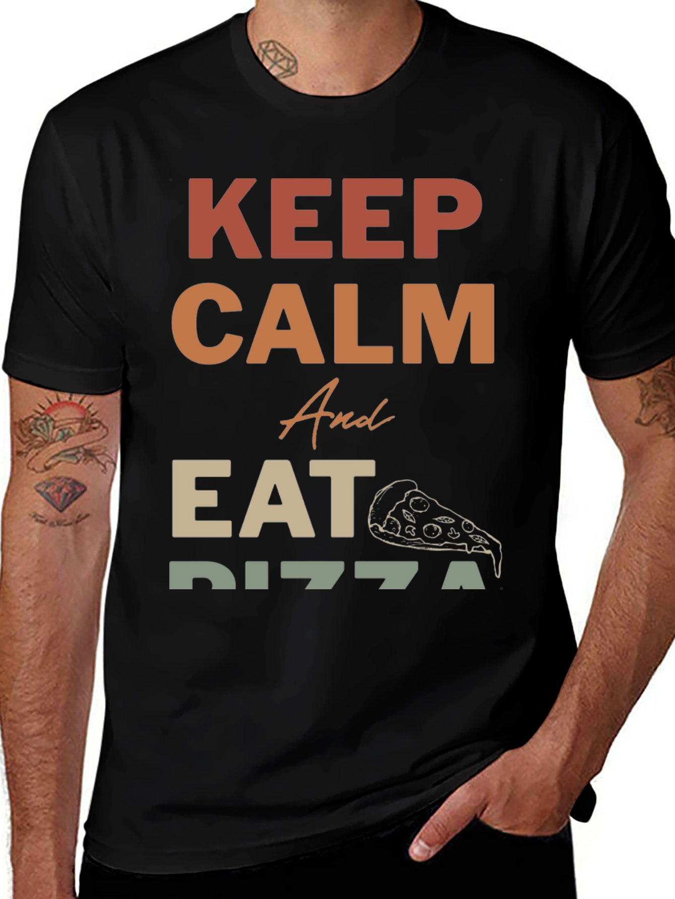 Variant 30 of Keep Calm & Eat Pizza Graphic Tee
