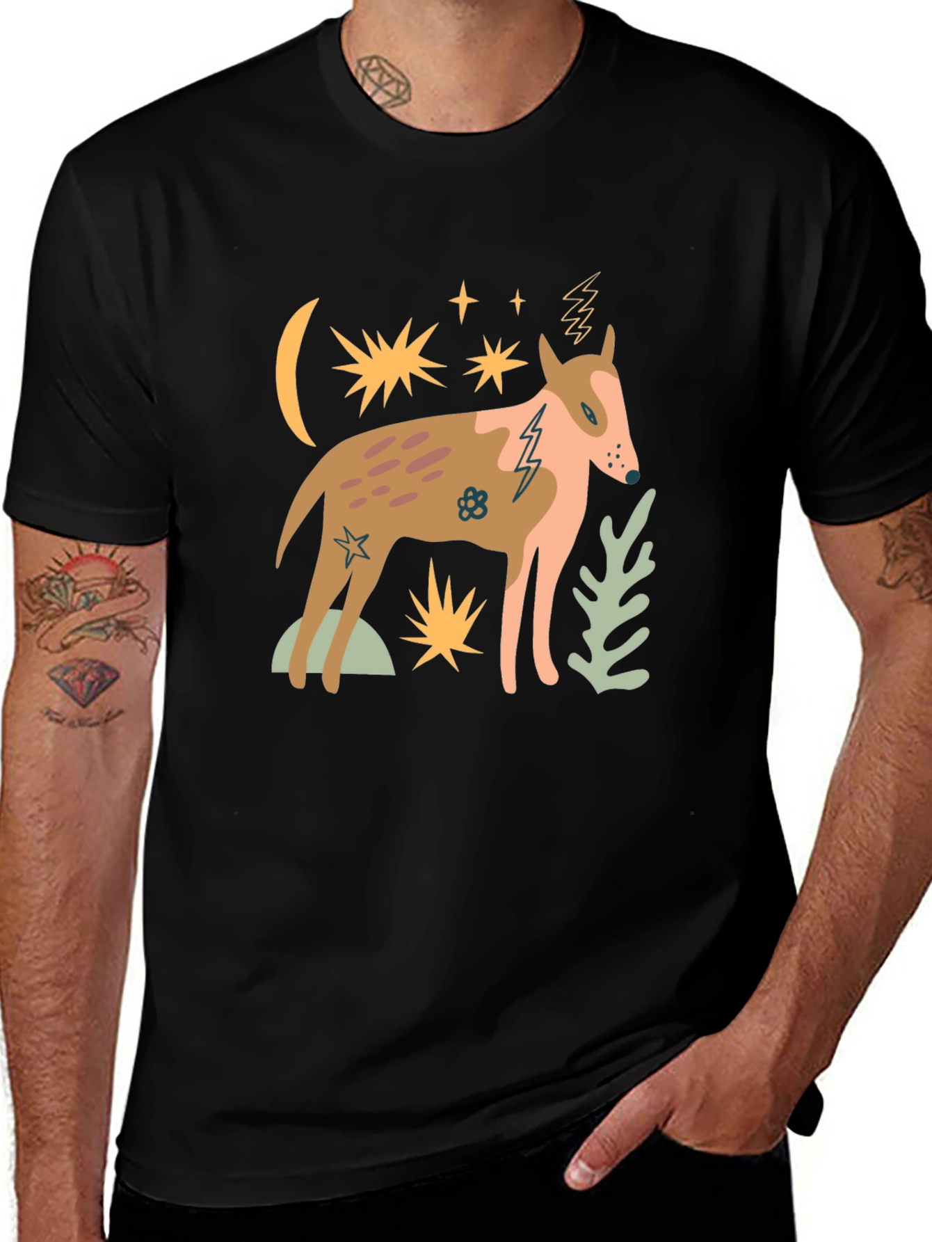 Variant 12 of Boho Dog Graphic T-Shirt - Stylish Casual Wear