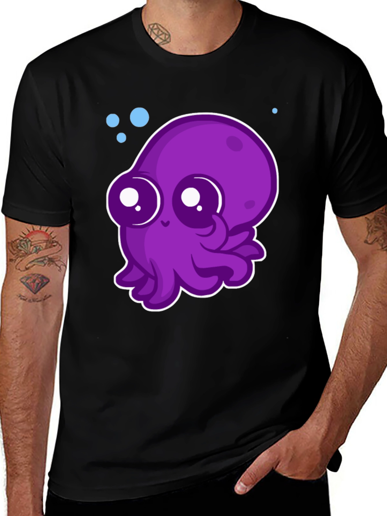 Variant 22 of Cute Purple Octopus Graphic Tee