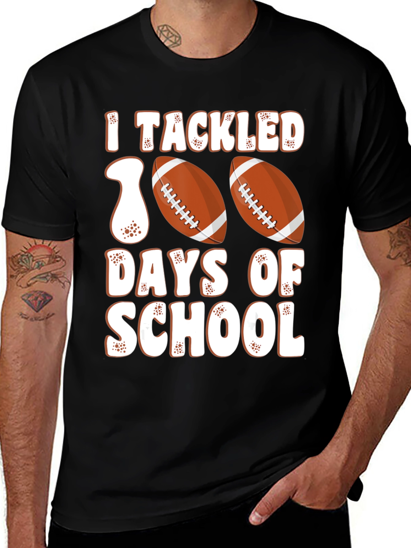 Variant 18 of I Tackled 100 Days of School Football T-Shirt